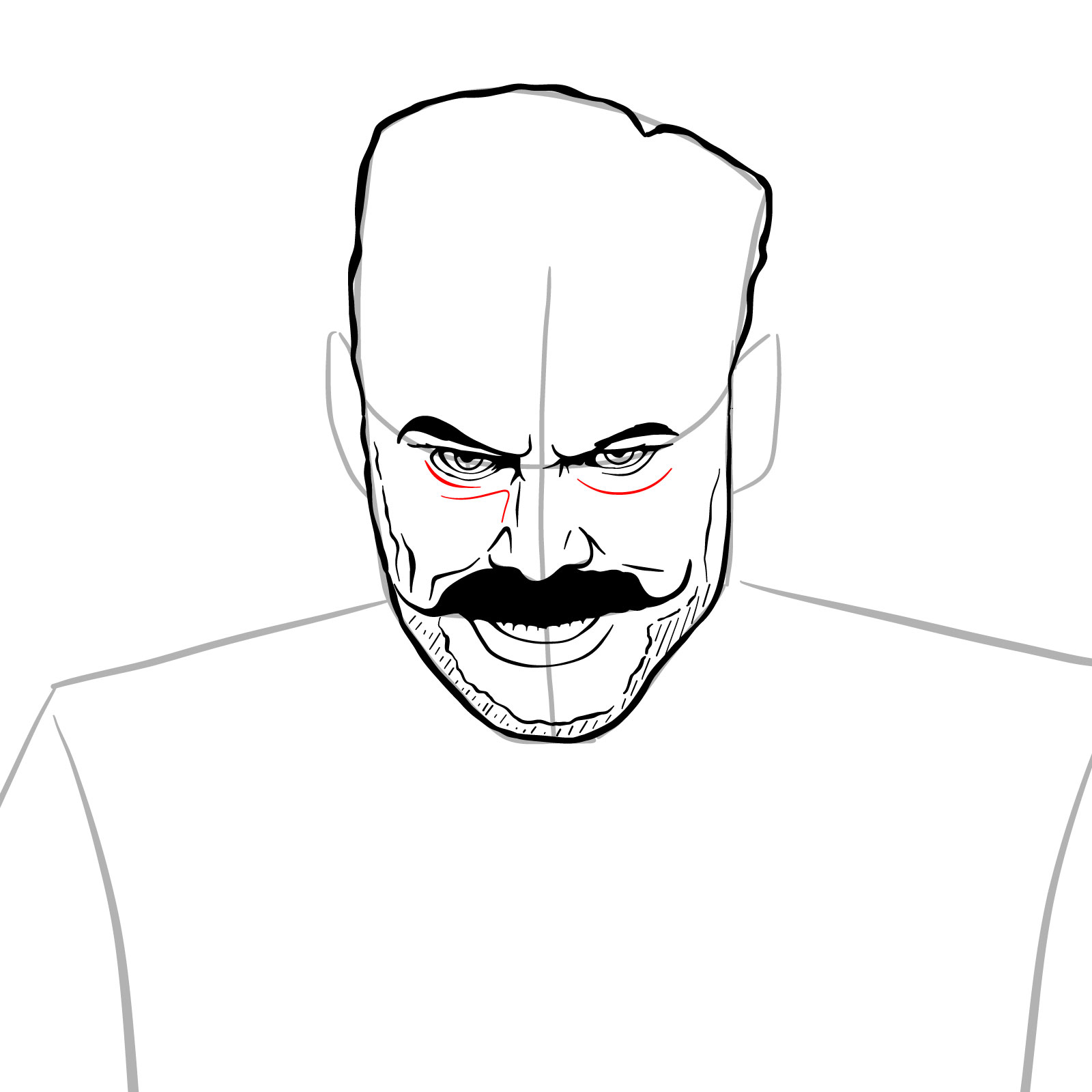 How to draw Doctor Robotnik from the 1st film - step 19