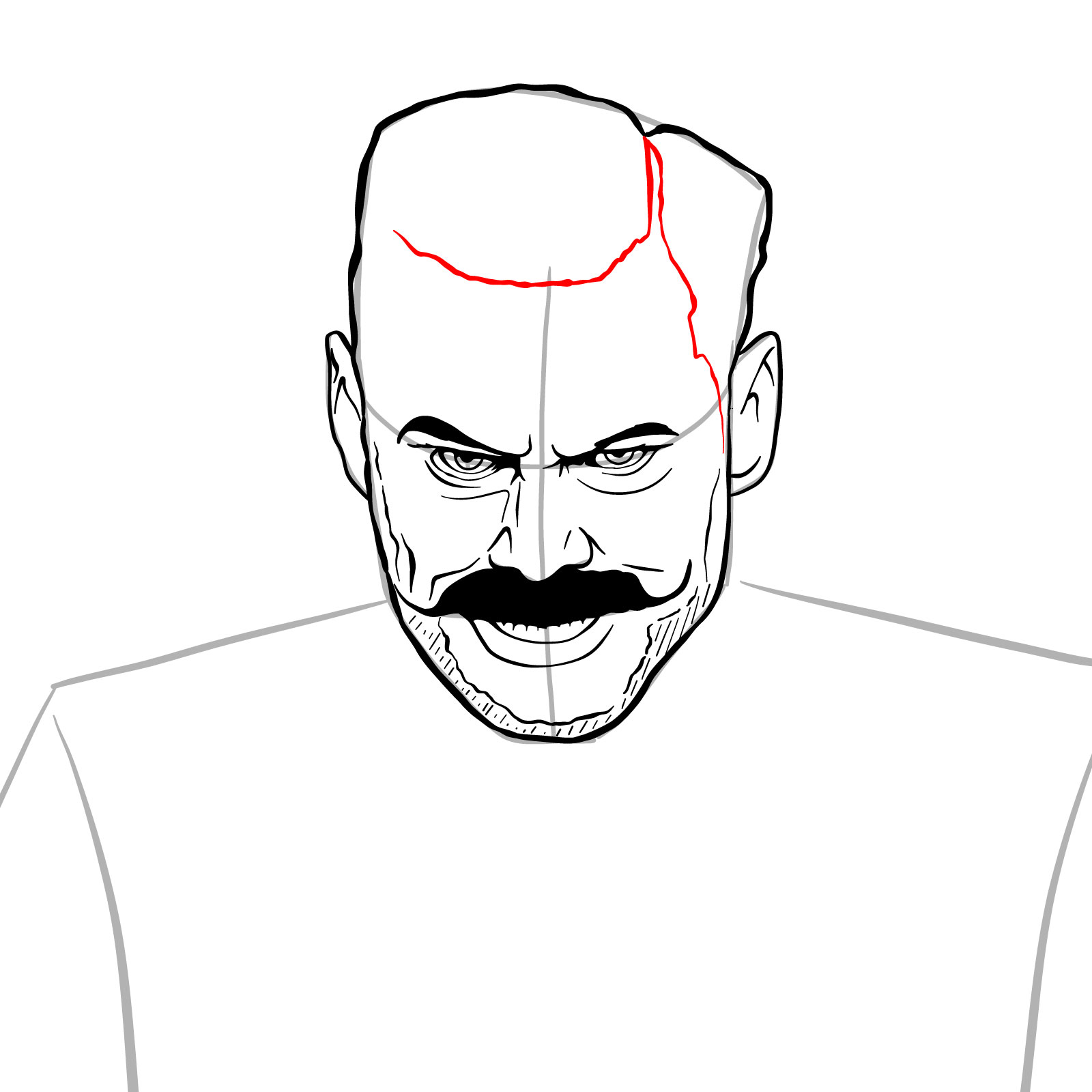 How to draw Doctor Robotnik from the 1st film - step 22