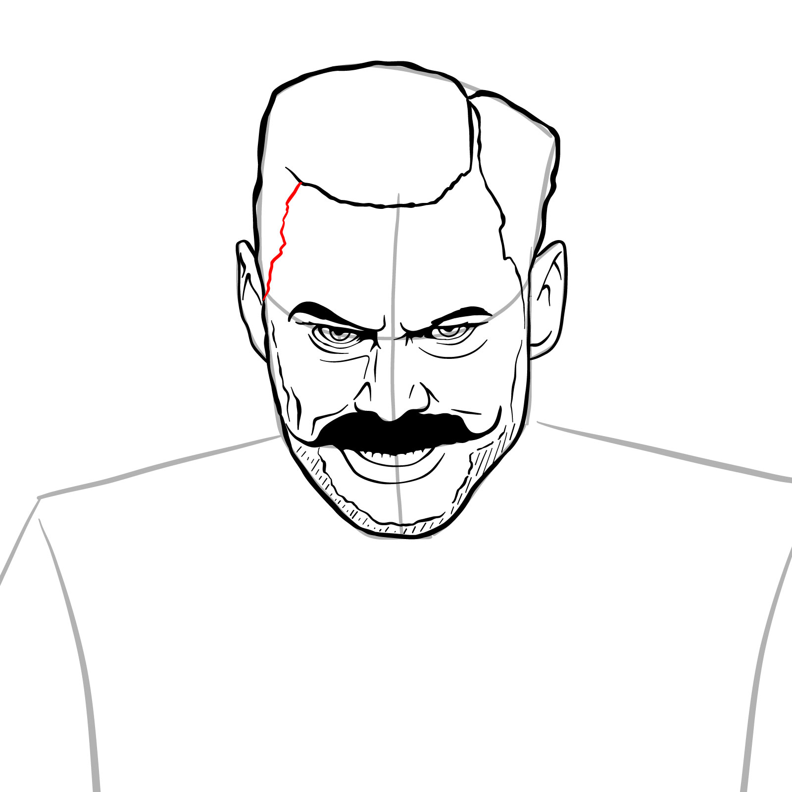 How to draw Doctor Robotnik from the 1st film - step 23