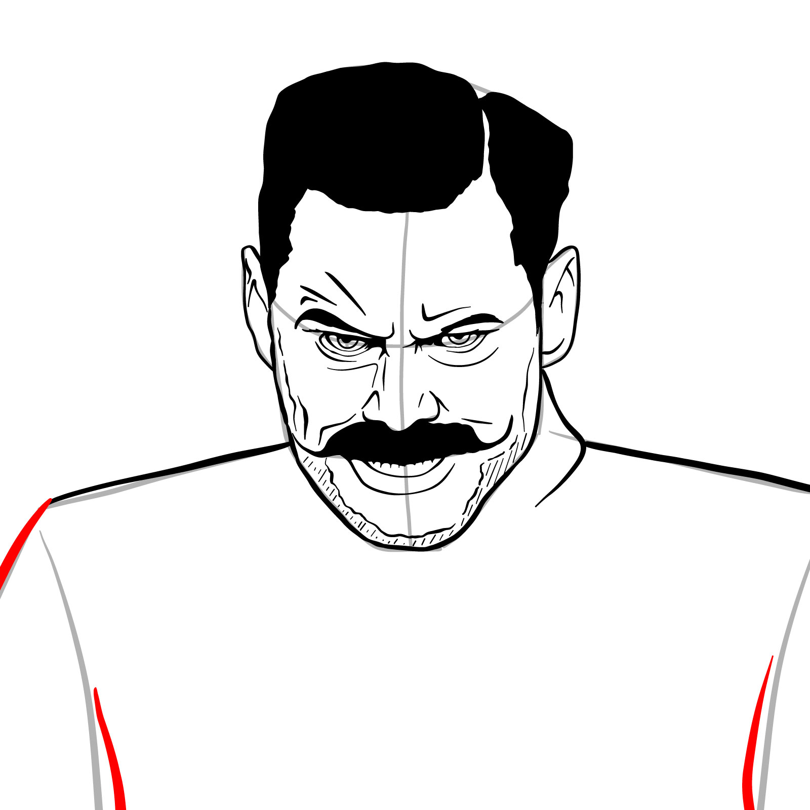How to draw Doctor Robotnik from the 1st film - step 27