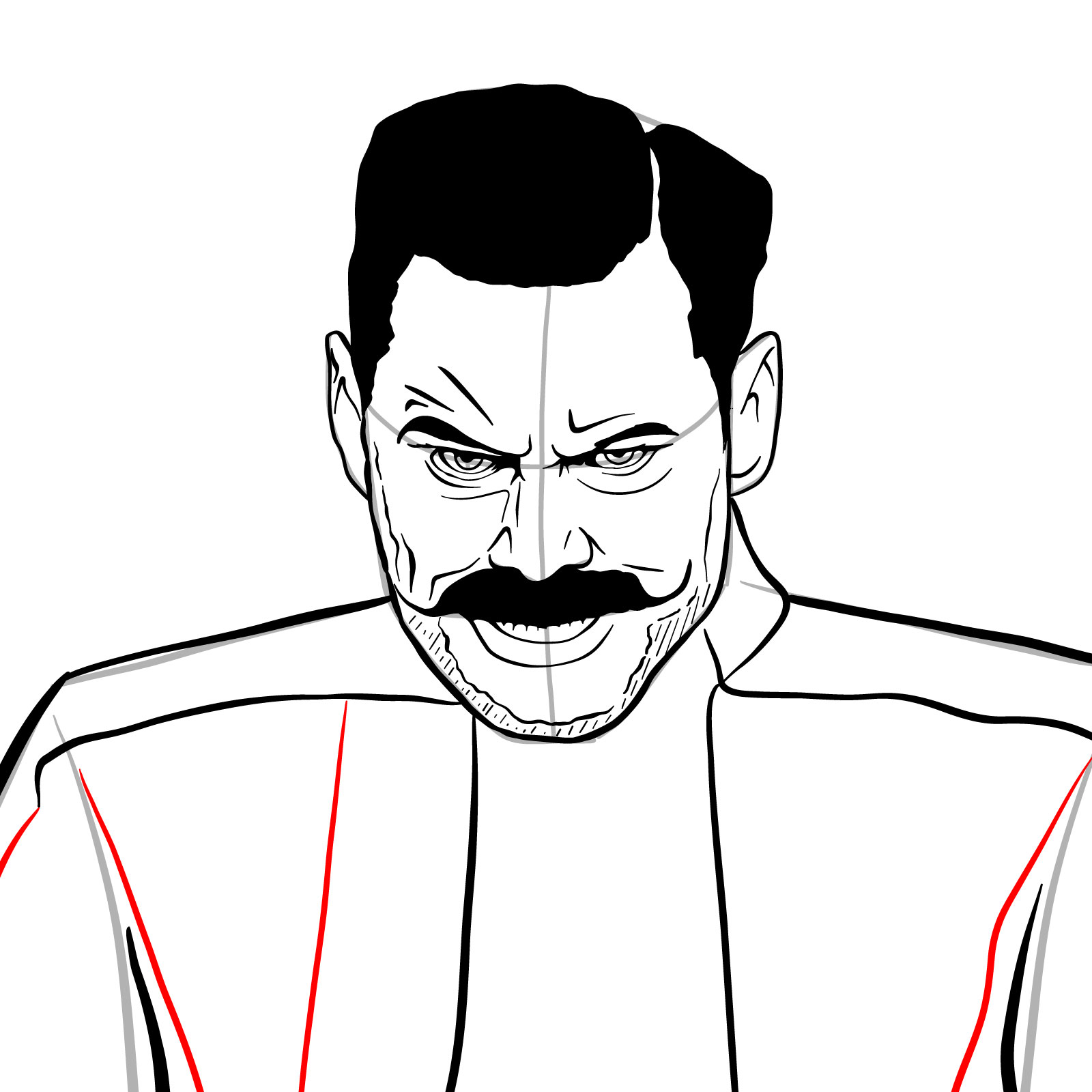 How to draw Doctor Robotnik from the 1st film - step 29
