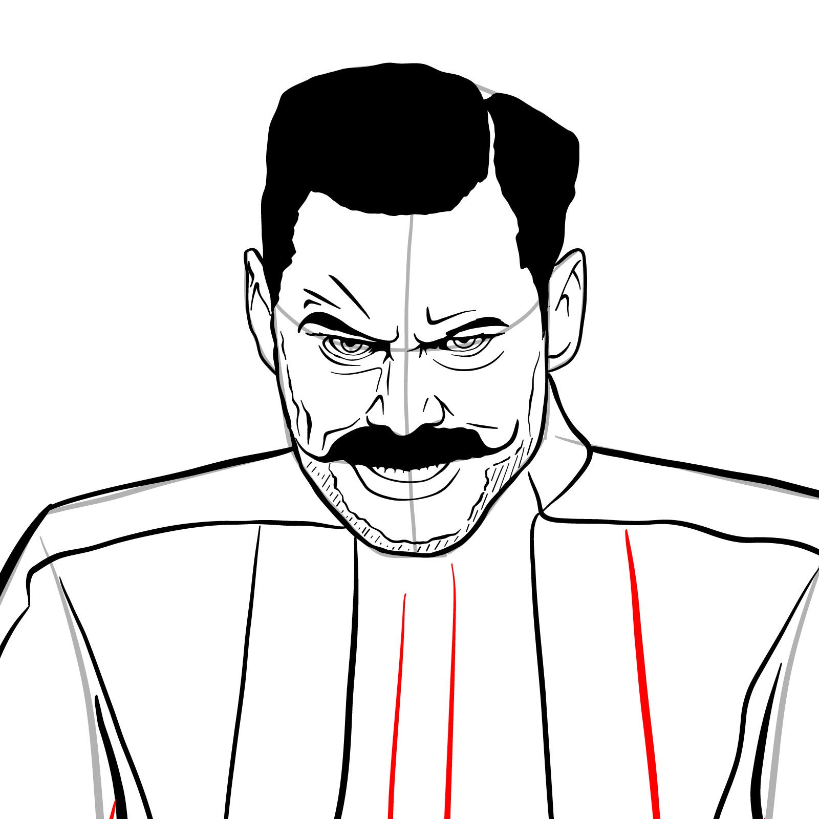 How to draw Doctor Robotnik from the 1st film - step 30