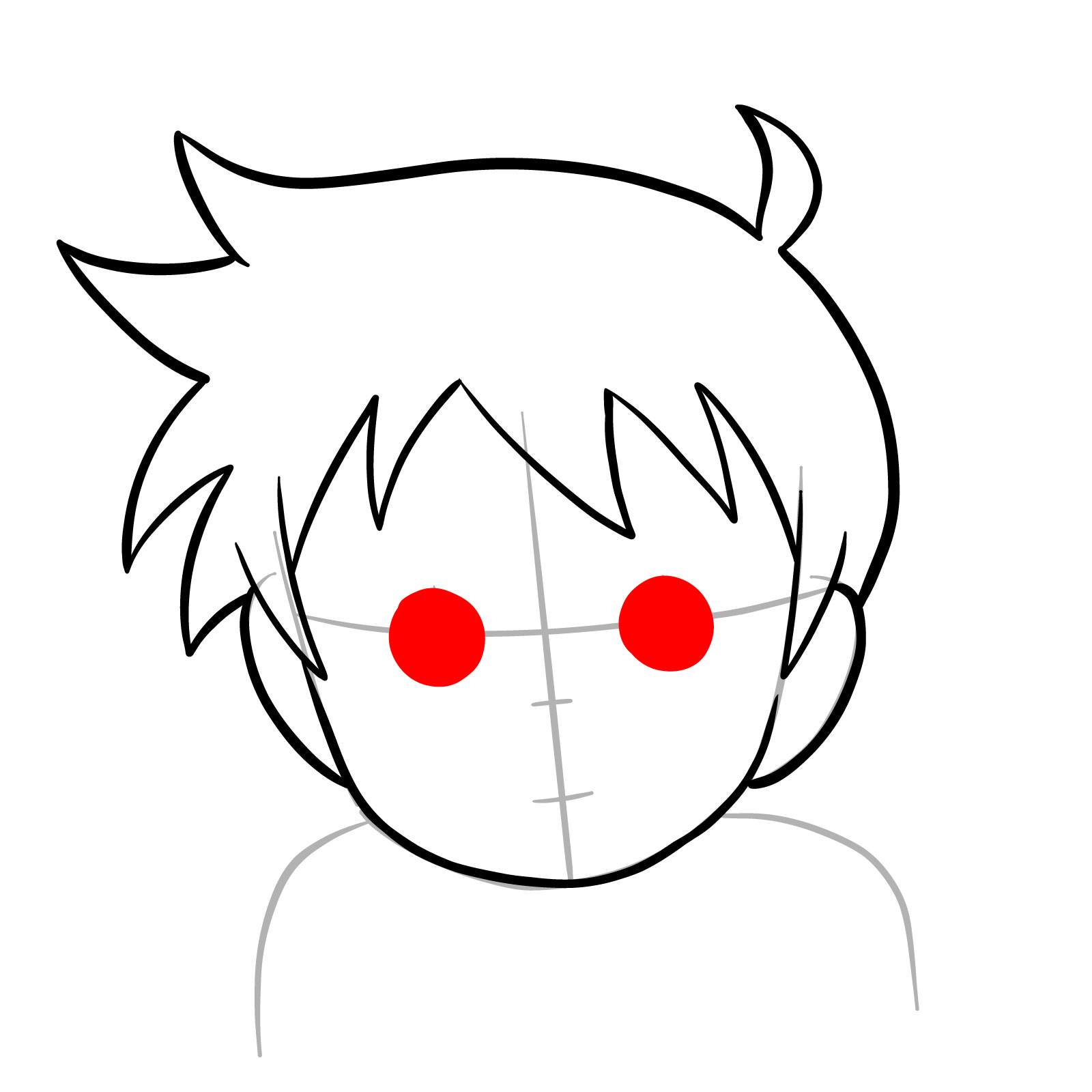 Learn to draw Scott Pilgrim's face from Netflix anime series - step 06