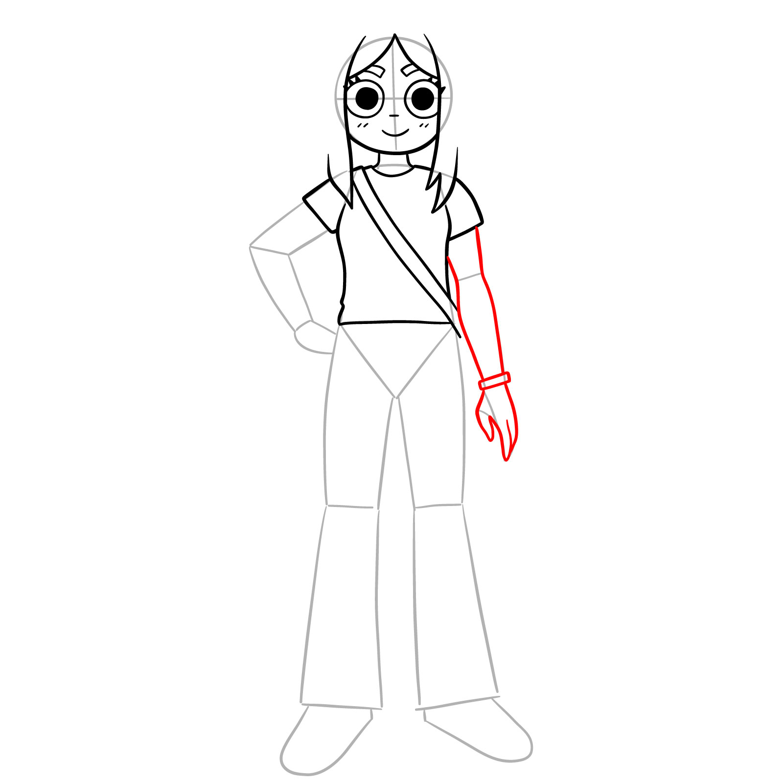 How to Draw Stacey Pilgrim from SPTO - step 09