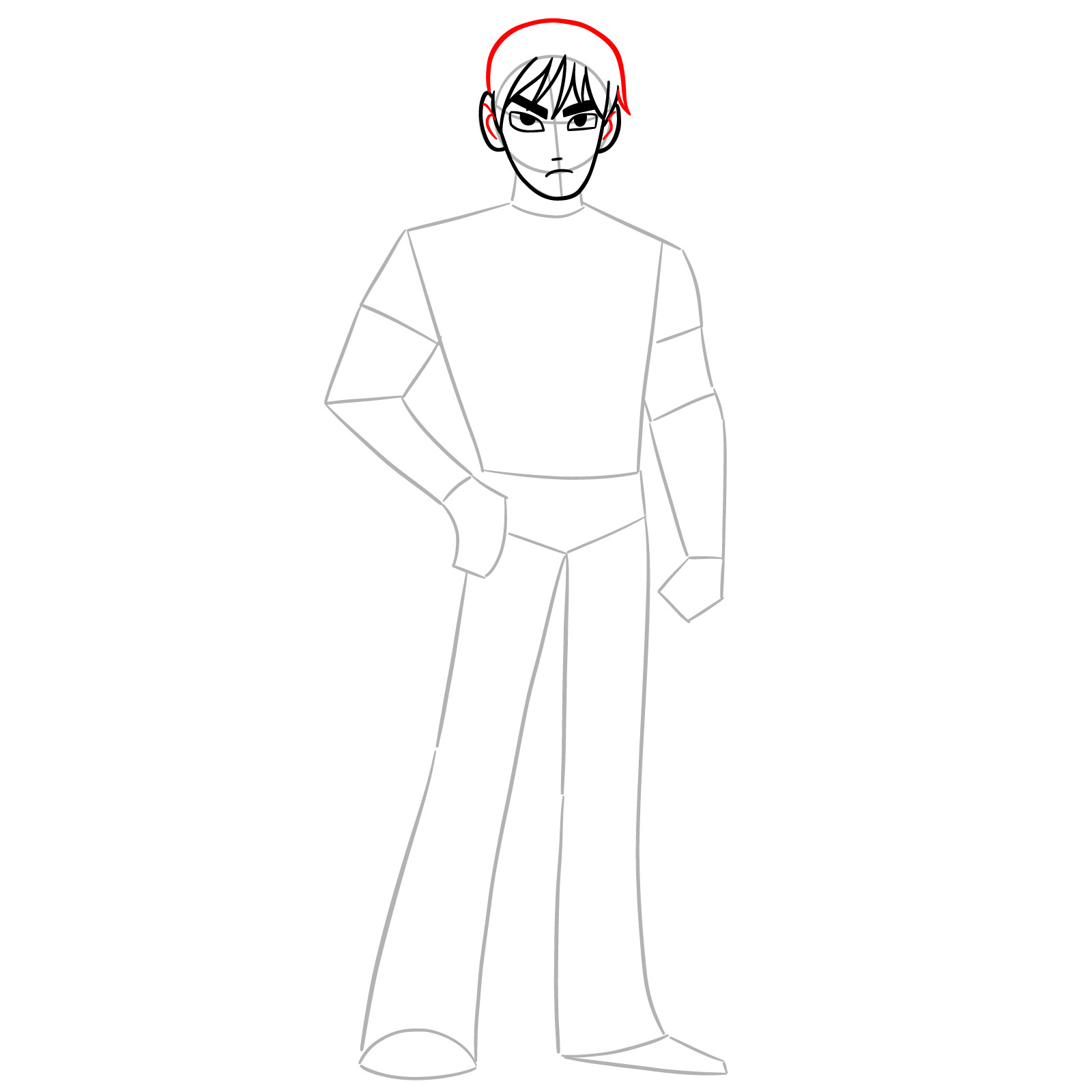 How to Draw Todd Ingram from SPTO - step 07