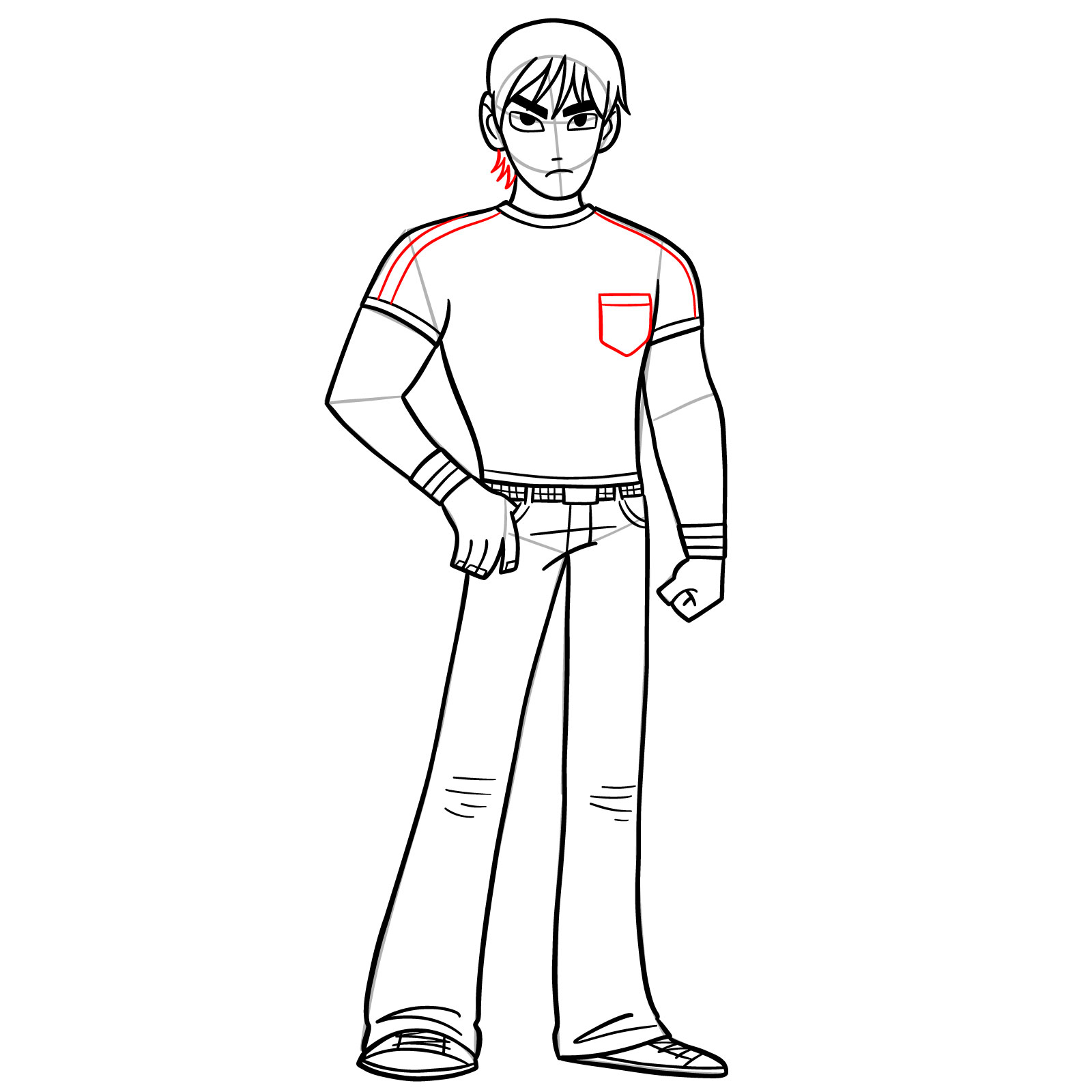 How to Draw Todd Ingram from SPTO - step 18