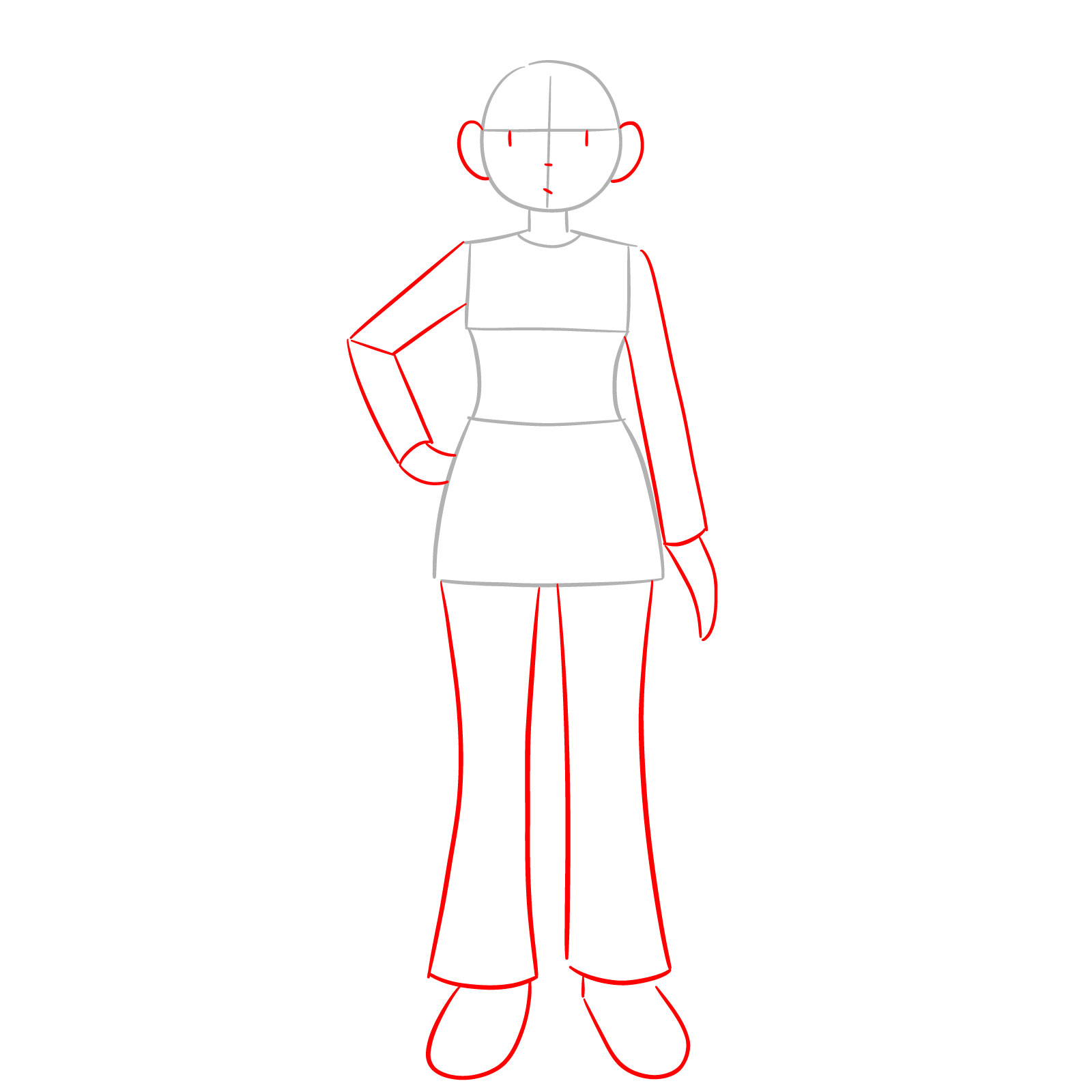 How to Draw Julie Powers from SPTO - step 02