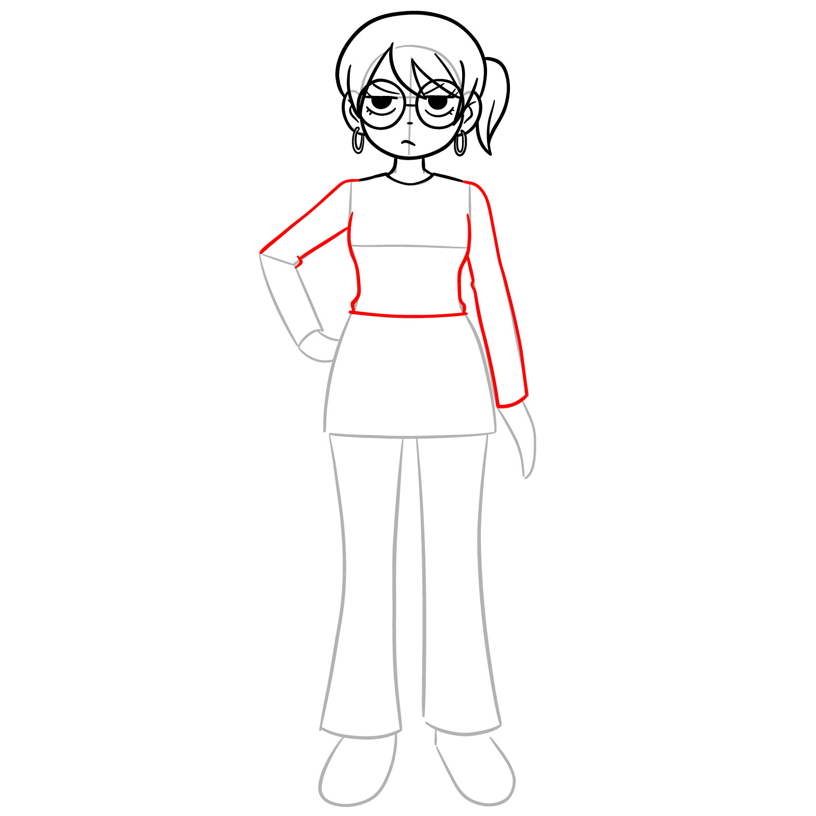 How to Draw Julie Powers from SPTO - step 10