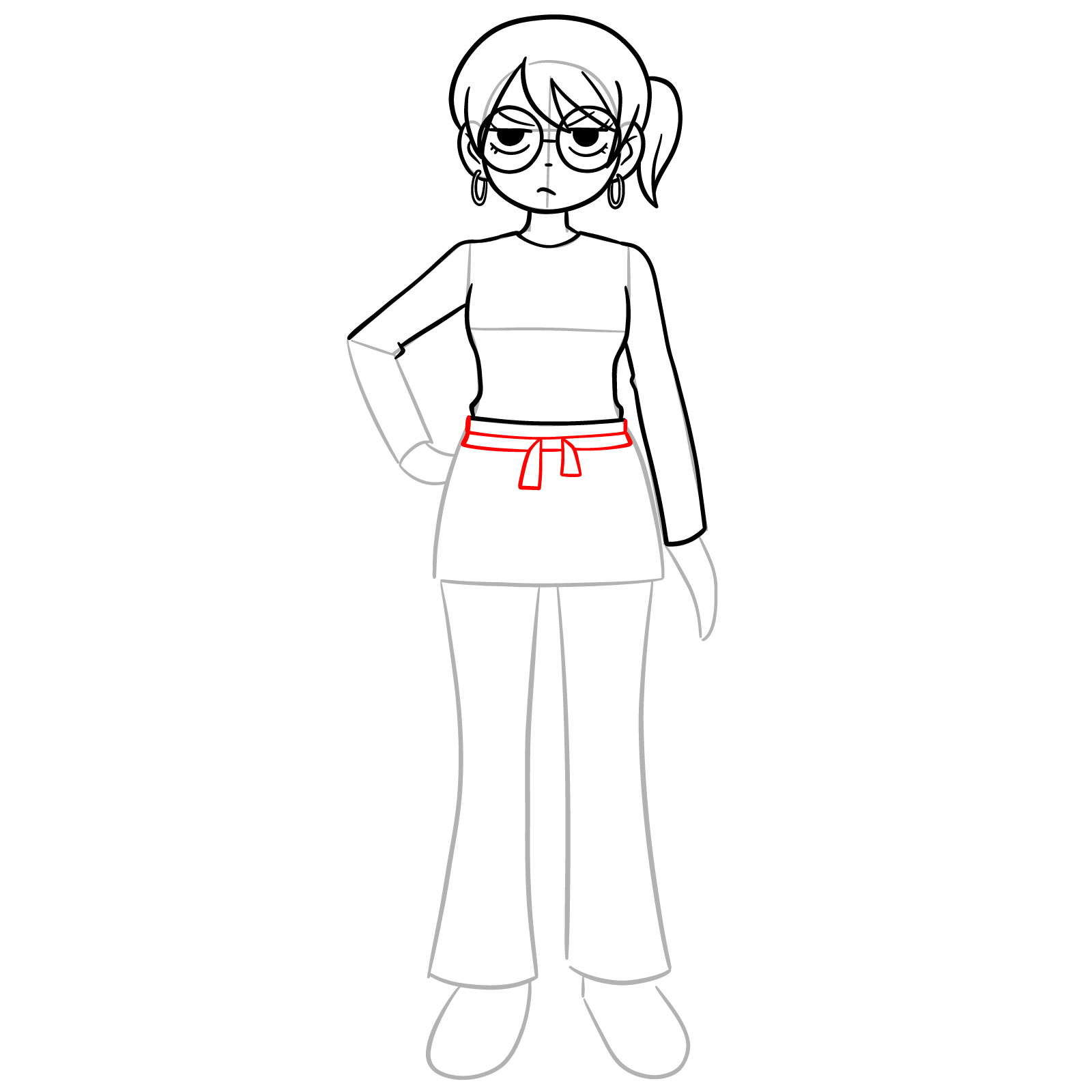 How to Draw Julie Powers from SPTO - step 11