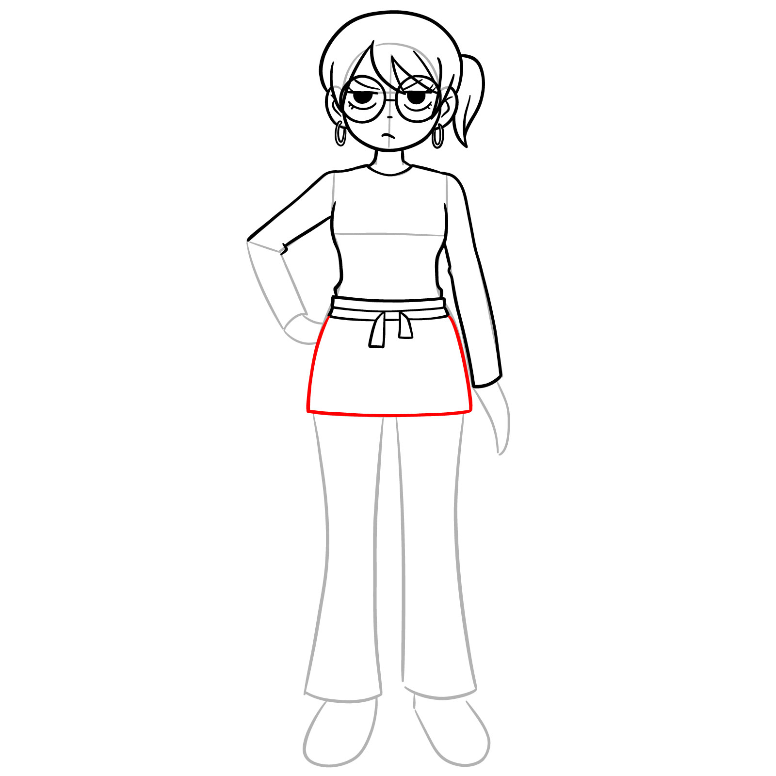 How to Draw Julie Powers from SPTO - step 12