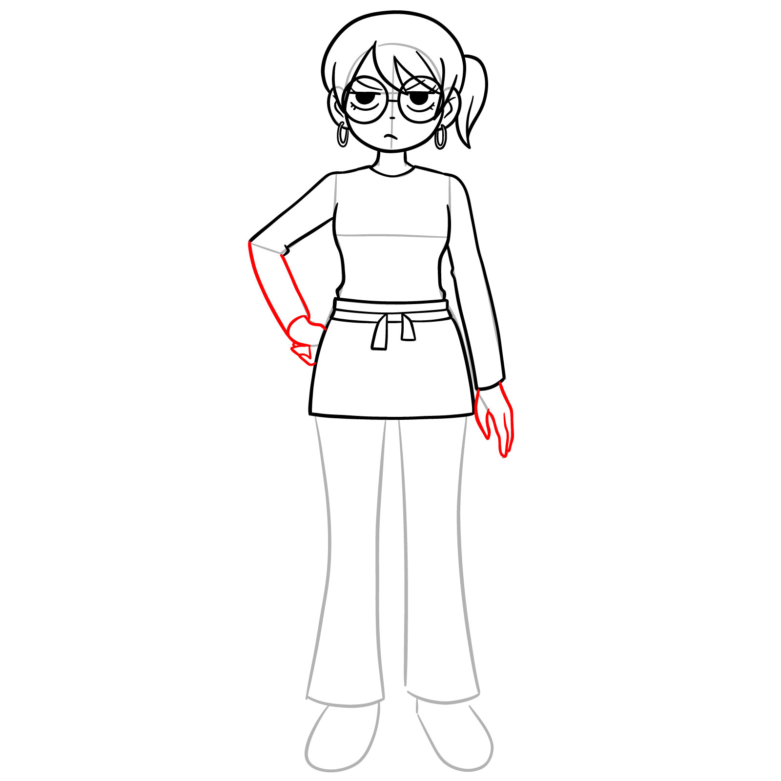 How to Draw Julie Powers from SPTO - step 13