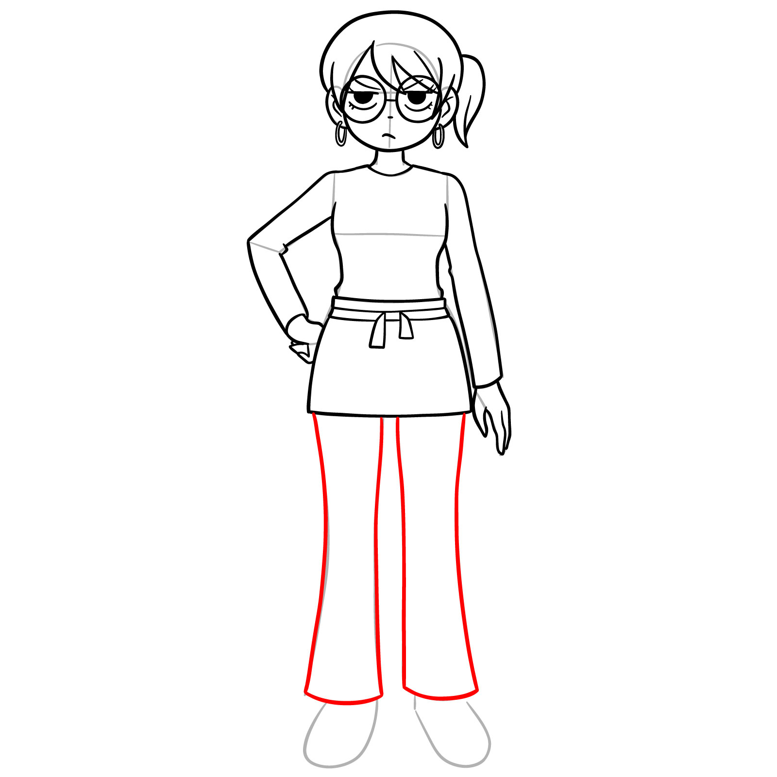 How to Draw Julie Powers from SPTO - step 14