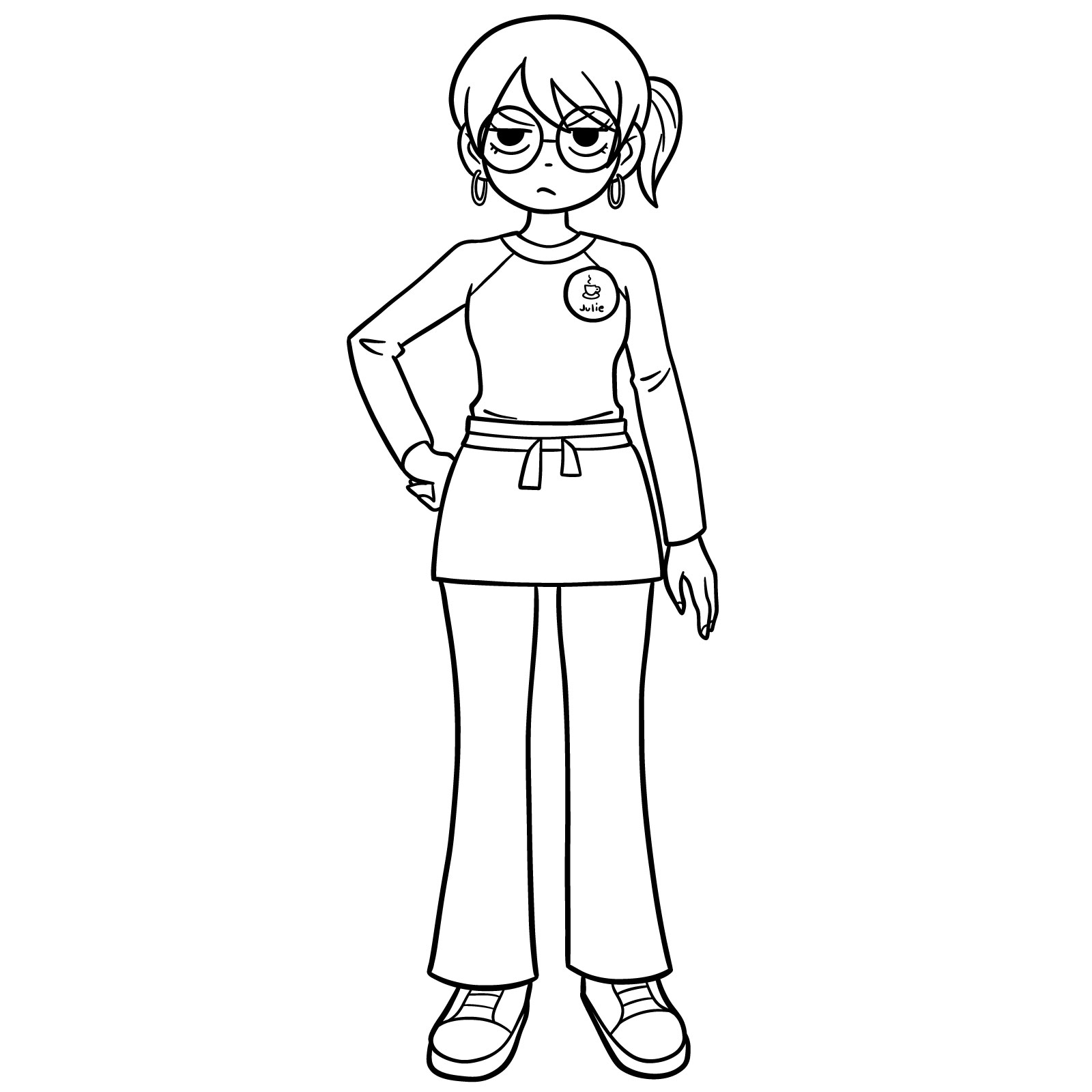 How to Draw Julie Powers from SPTO - step 18