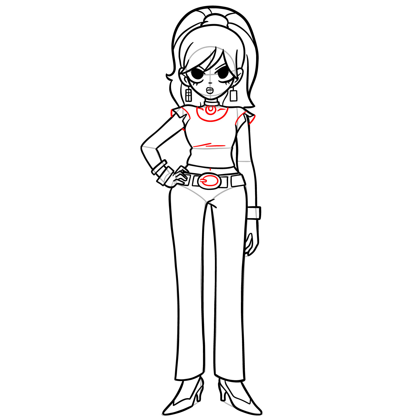 How to Draw Envy Adams from SPTO - step 19