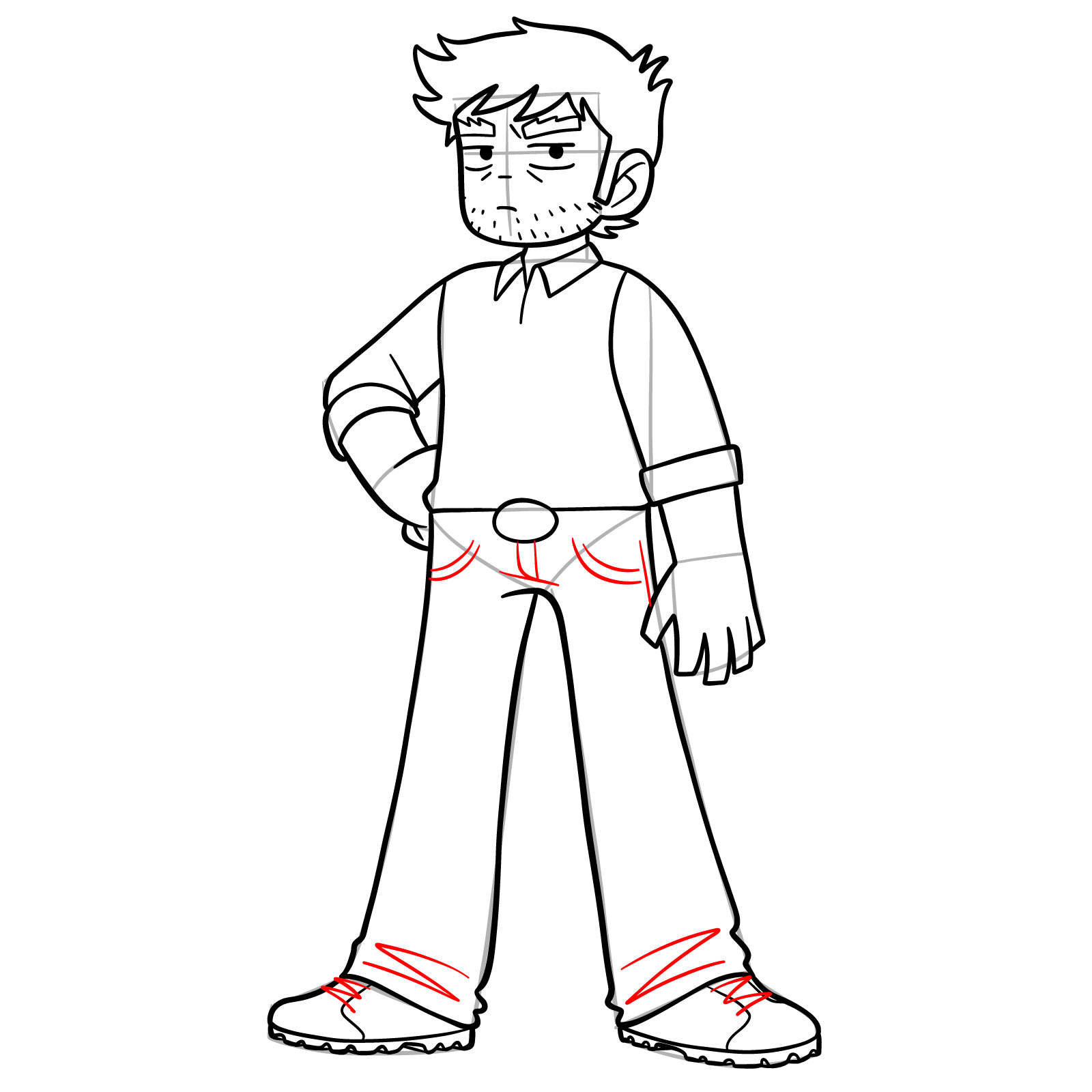 How to Draw Stephen Stills from SPTO - step 15