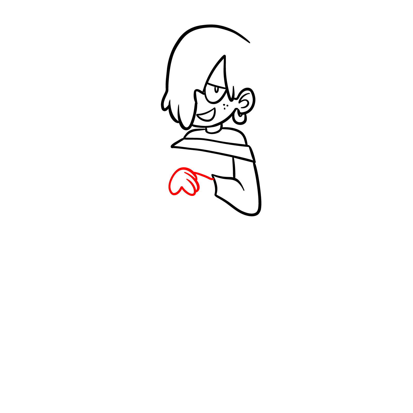 How to draw Eve from Cashew and Belle - step 07