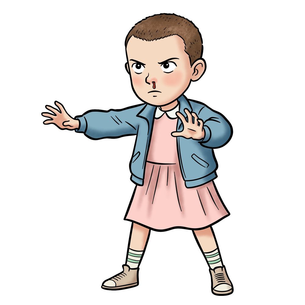How to Draw Eleven with Psychic Abilities from Stranger Things