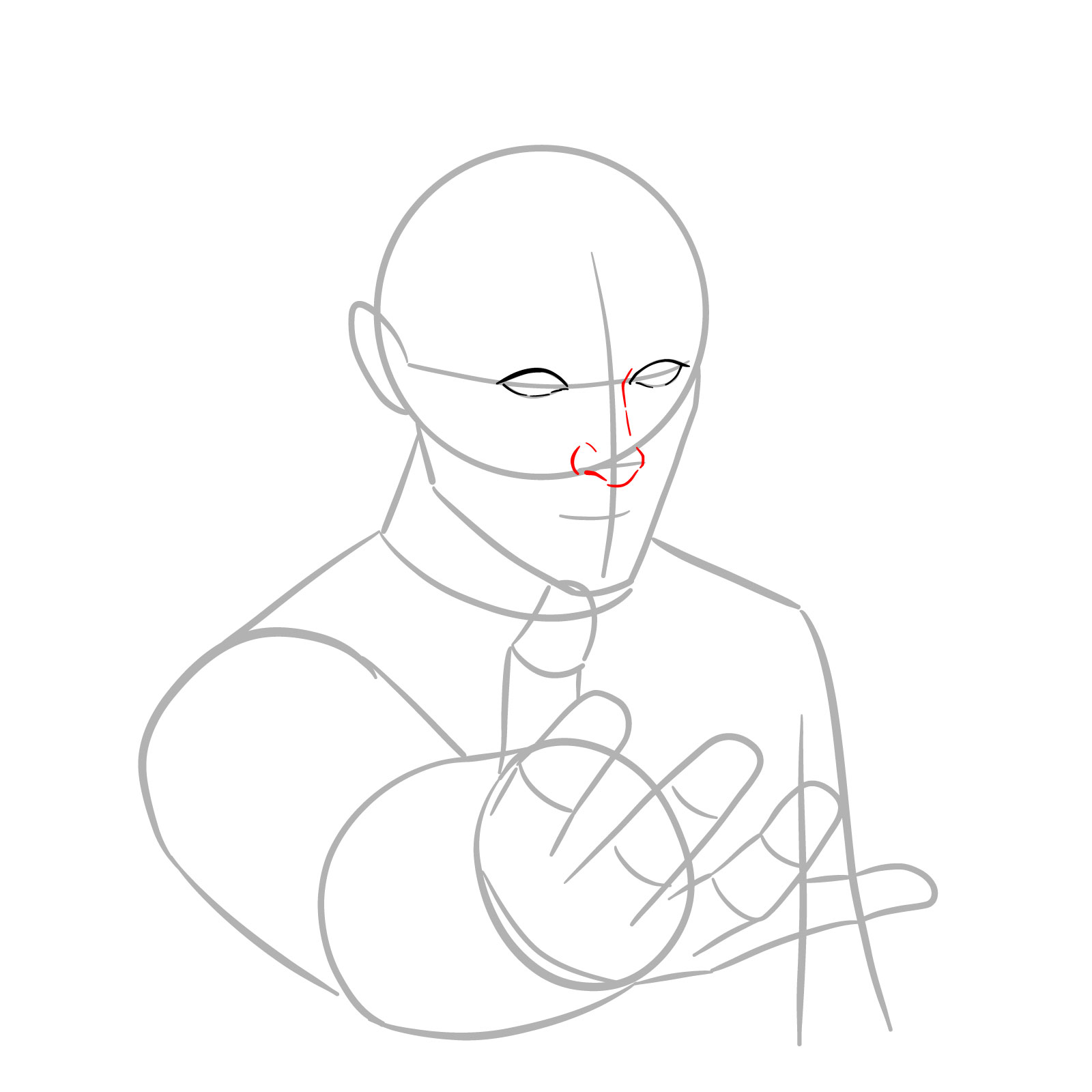 How to Draw Will Byers Using His Powers in Episode 4 S5 - step 04