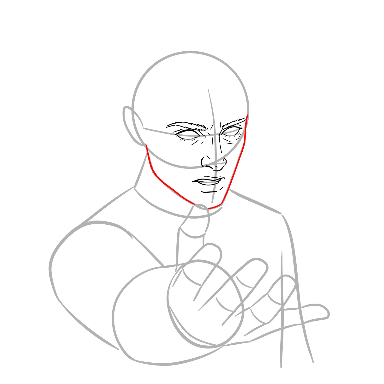 How to Draw Will Byers Using His Powers in Episode 4 S5 - step 09