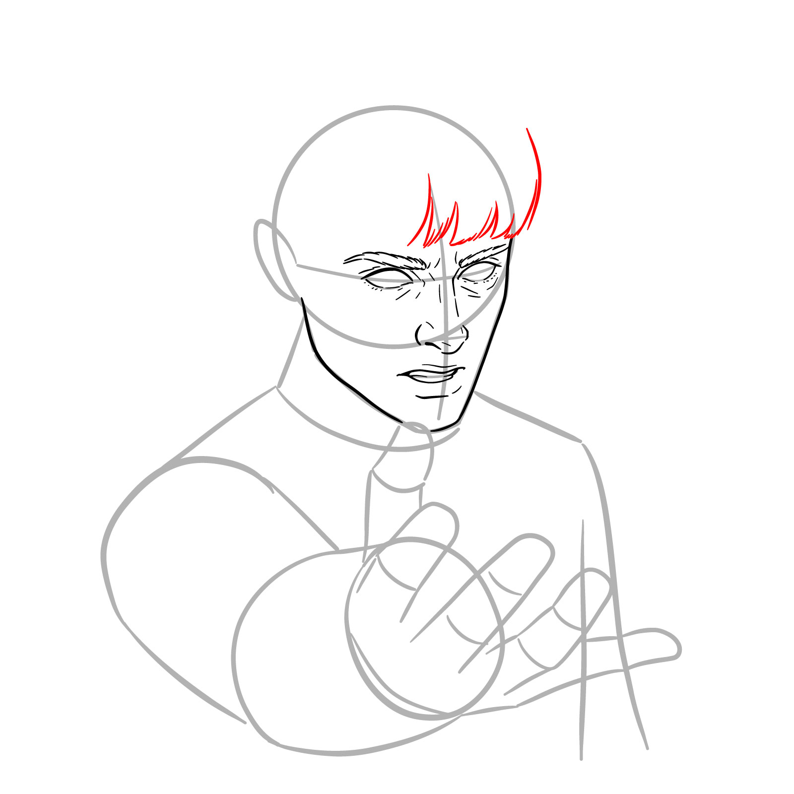 How to Draw Will Byers Using His Powers in Episode 4 S5 - step 10