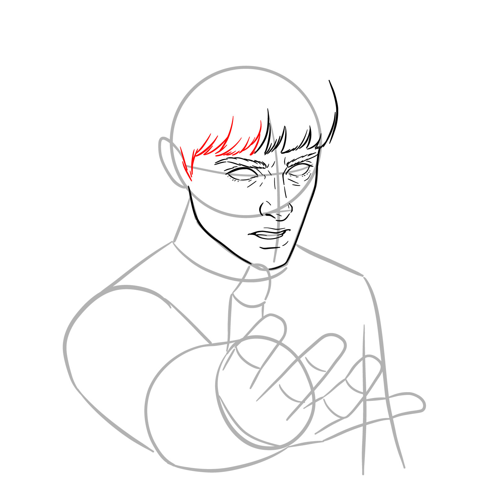 How to Draw Will Byers Using His Powers in Episode 4 S5 - step 11