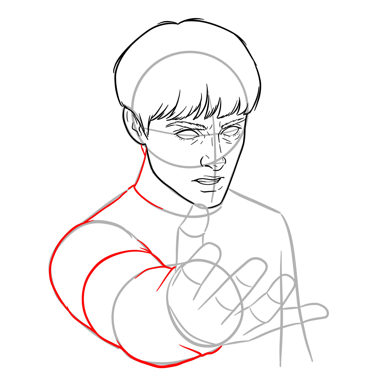 How to Draw Will Byers Using His Powers in Episode 4 S5 - step 14