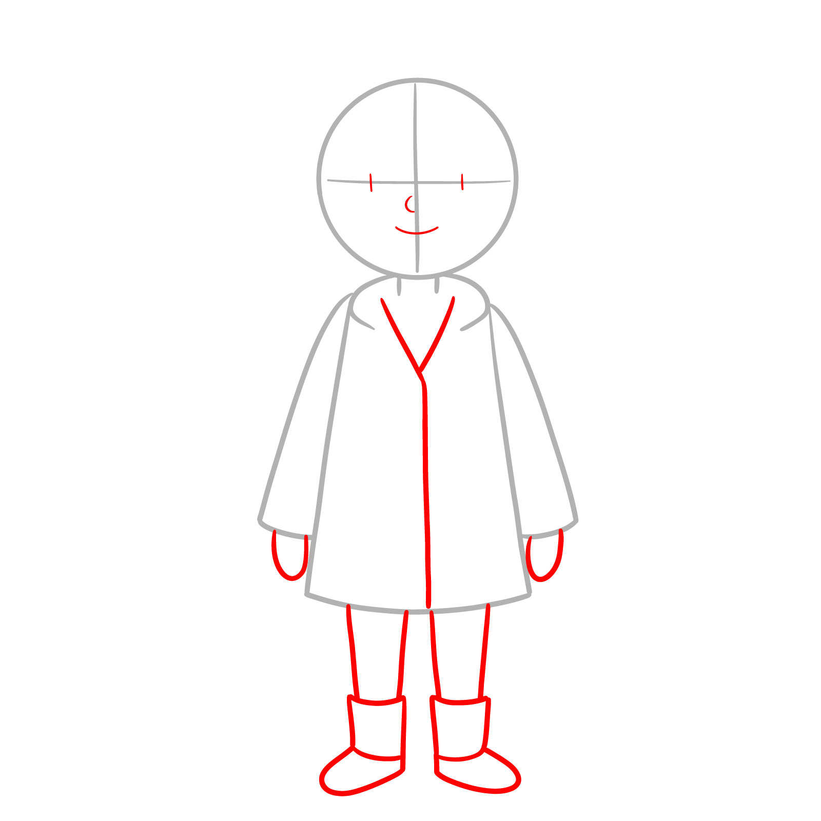 How to draw Max Mayfield in simplified style - step 02