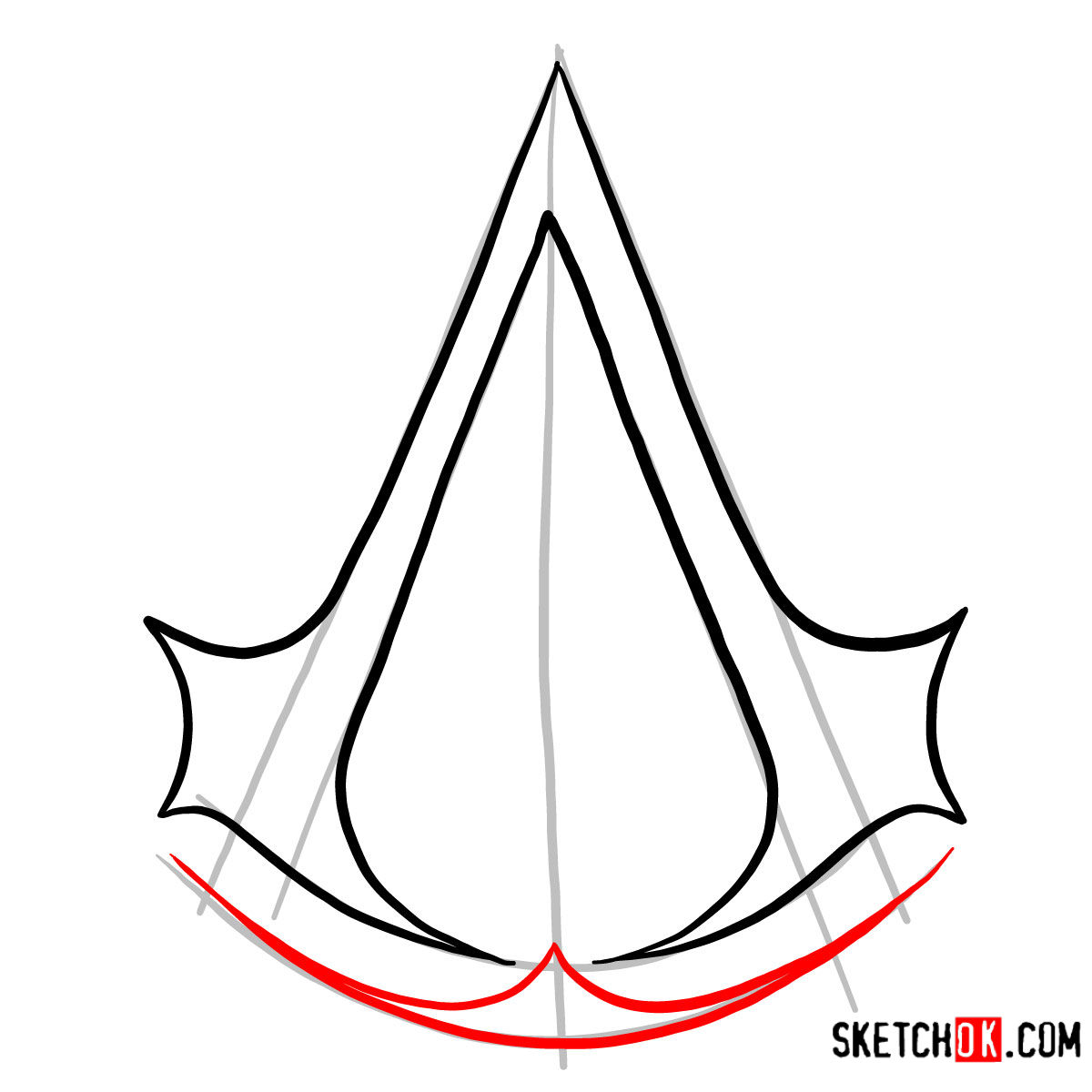 How to draw the Logo of Assassins | Assassin’s Creed - Step by step