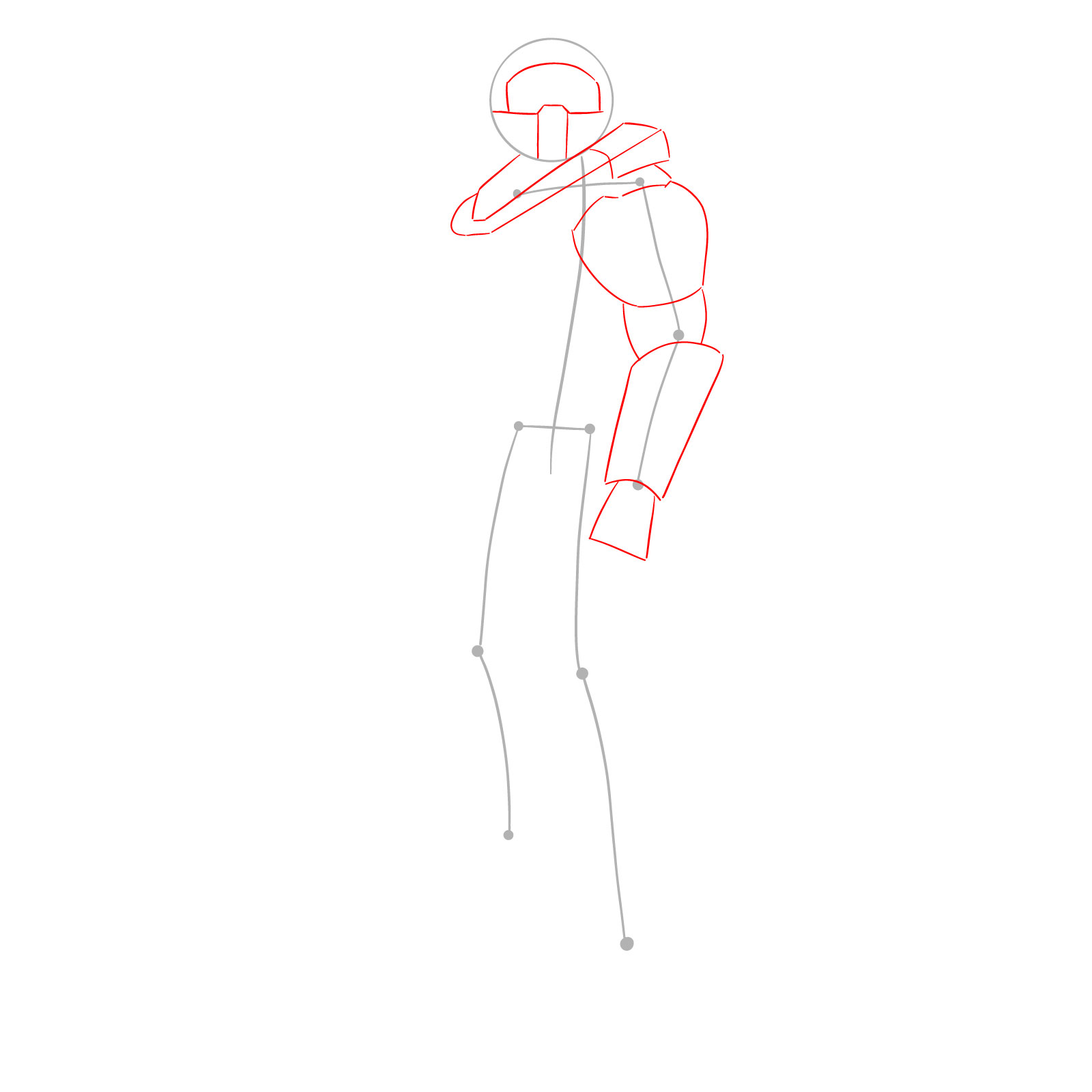 How to Draw Master Chief Petty Officer John-117 - step 02