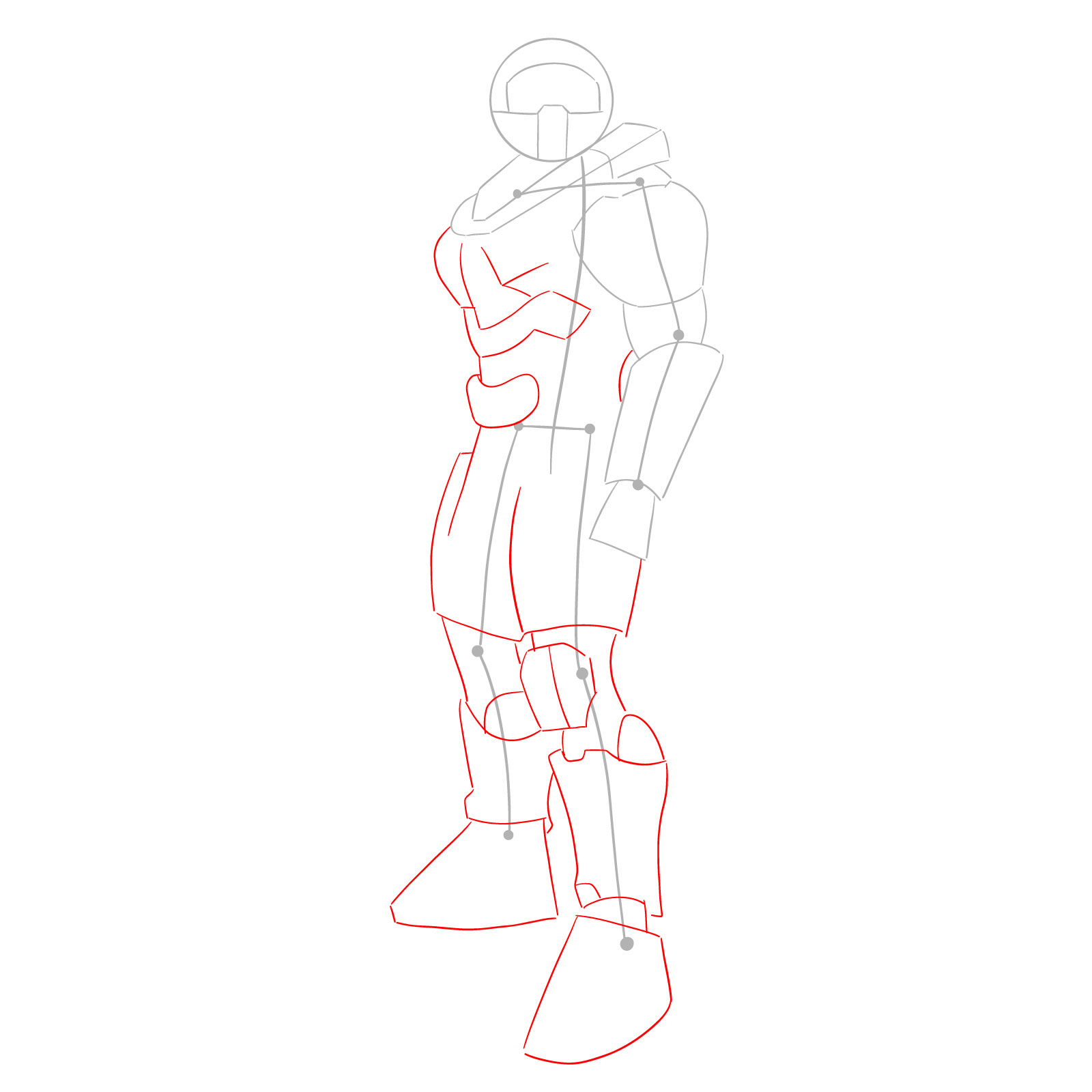 How to Draw Master Chief Petty Officer John-117 - step 03