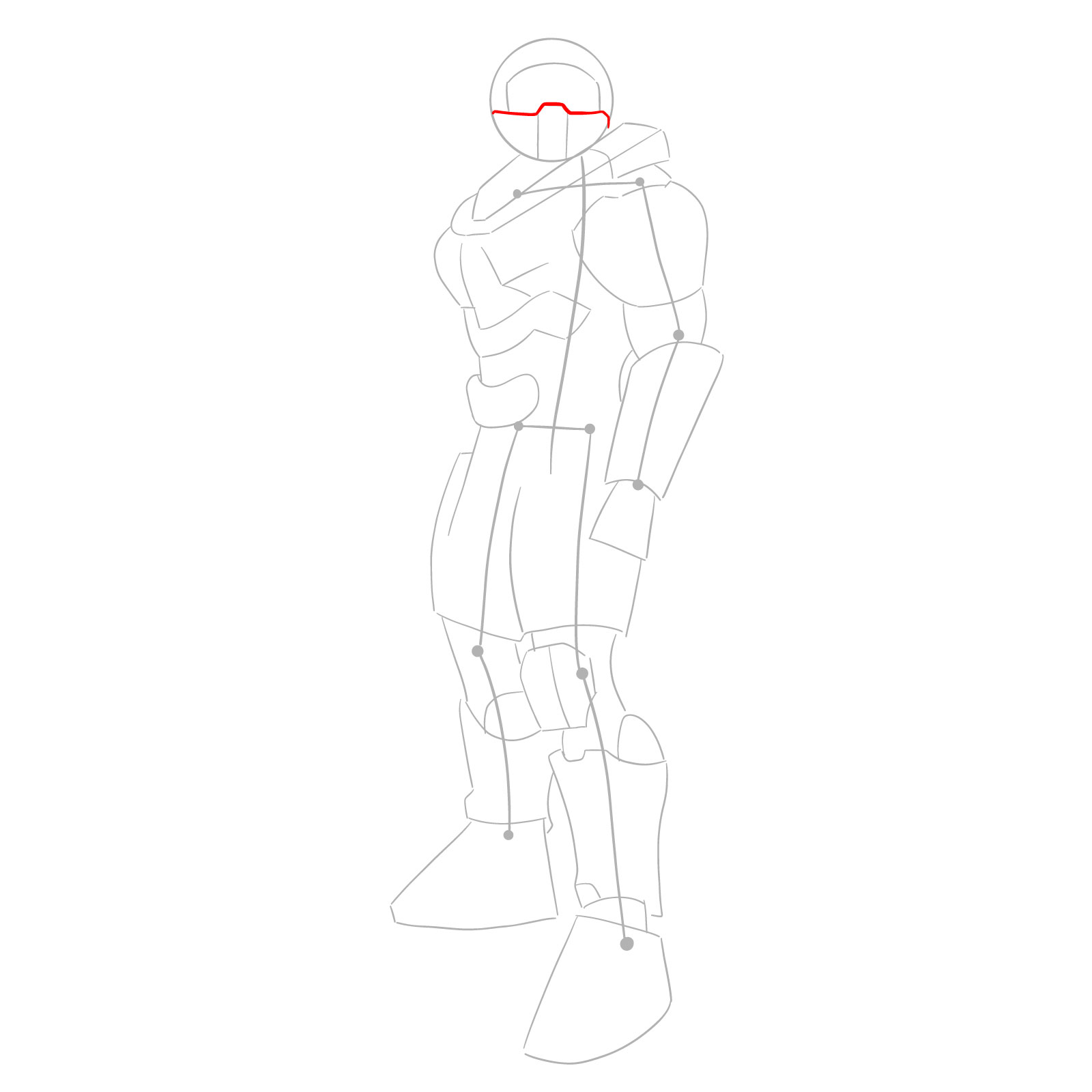 How to Draw Master Chief Petty Officer John-117 - step 04