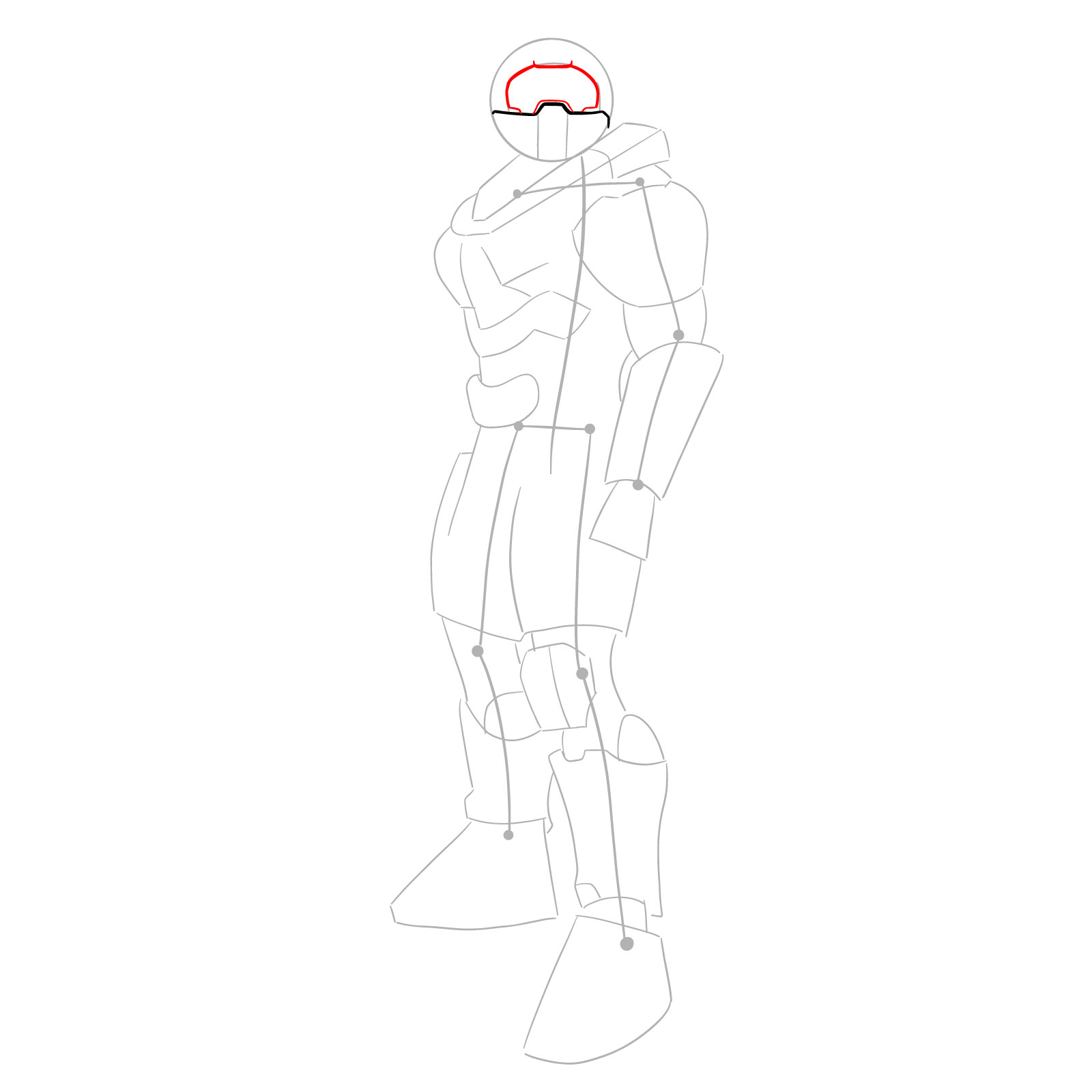 How to Draw Master Chief Petty Officer John-117 - step 05