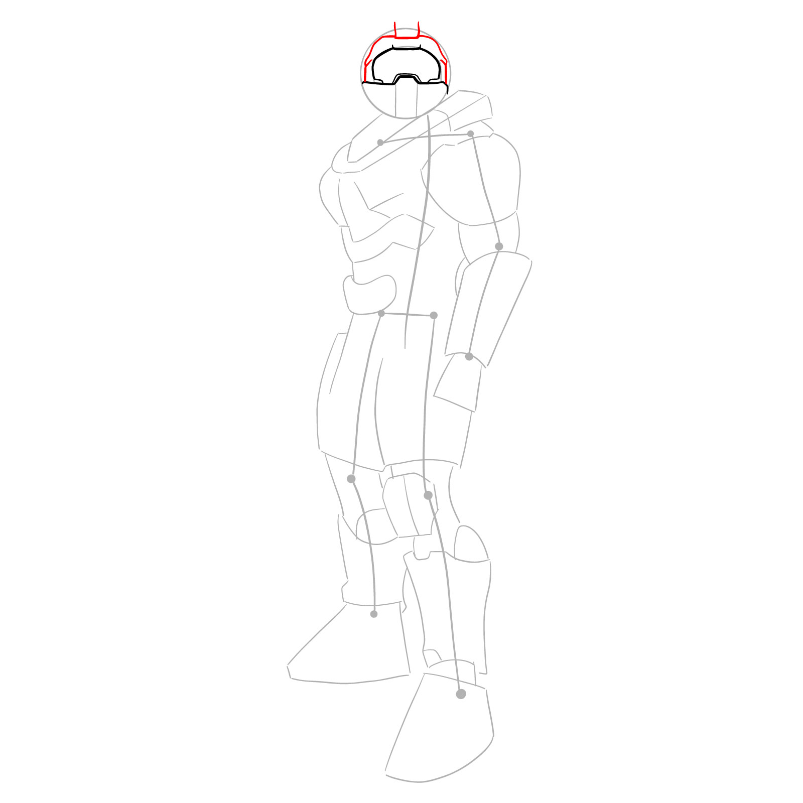 How to Draw Master Chief Petty Officer John-117 - step 06