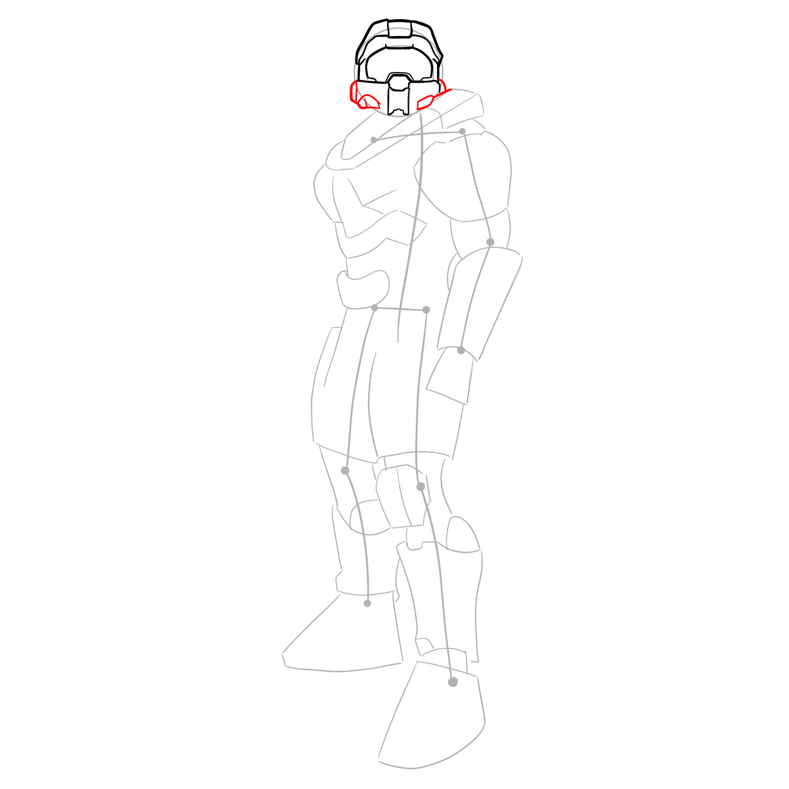 How to Draw Master Chief Petty Officer John-117 - step 08
