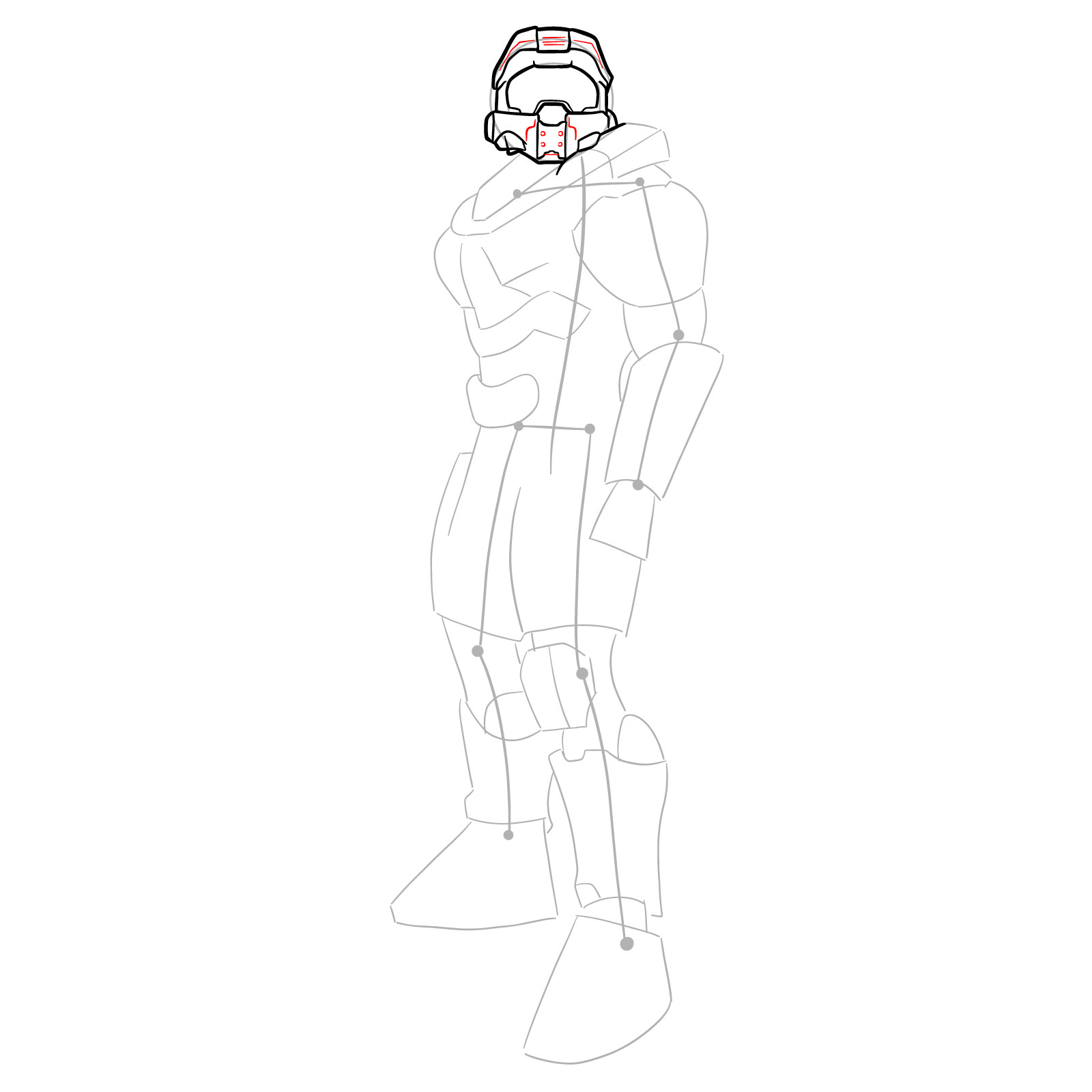 How to Draw Master Chief Petty Officer John-117 - step 10
