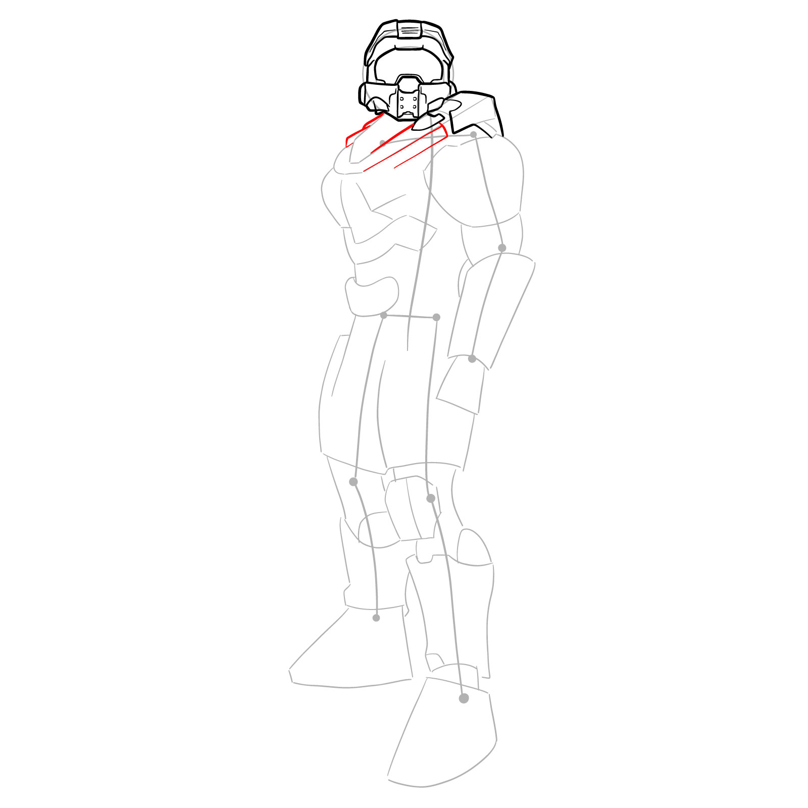 How to Draw Master Chief Petty Officer John-117 - step 12