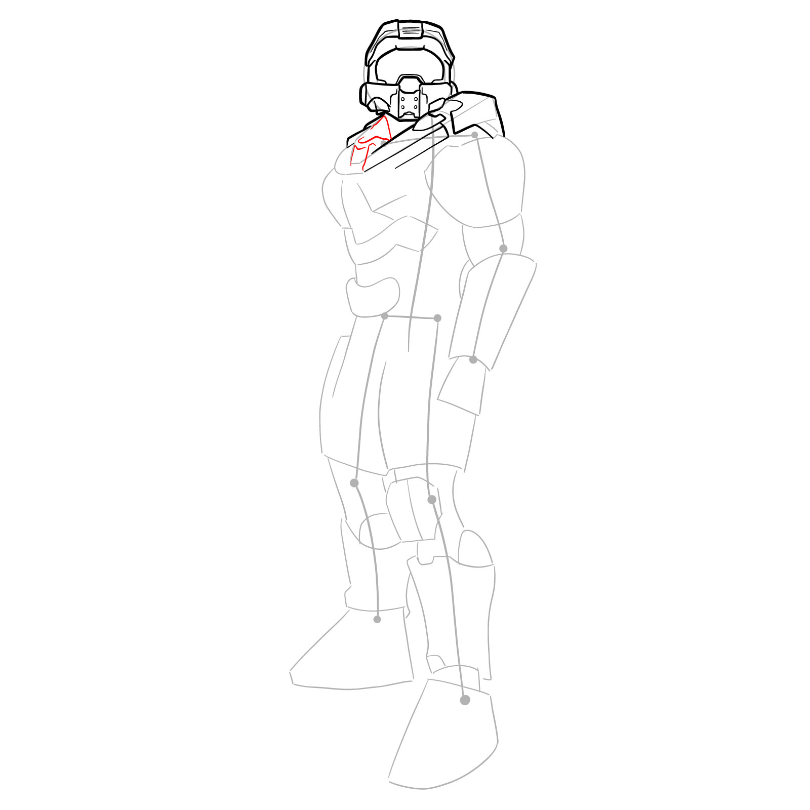 How to Draw Master Chief Petty Officer John-117 - step 13