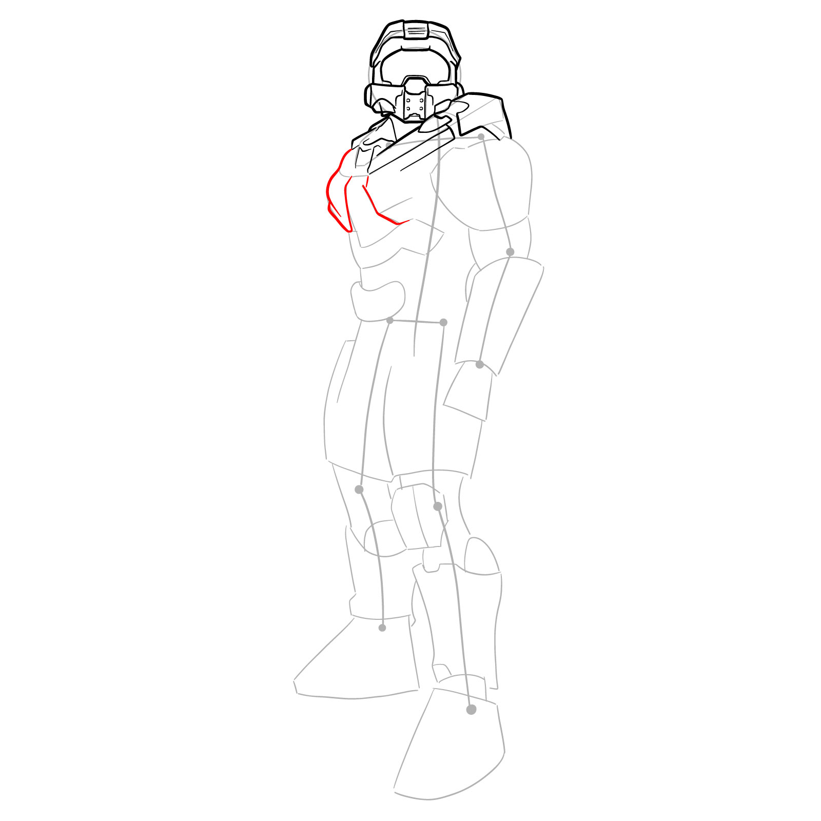 How to Draw Master Chief Petty Officer John-117 - step 14