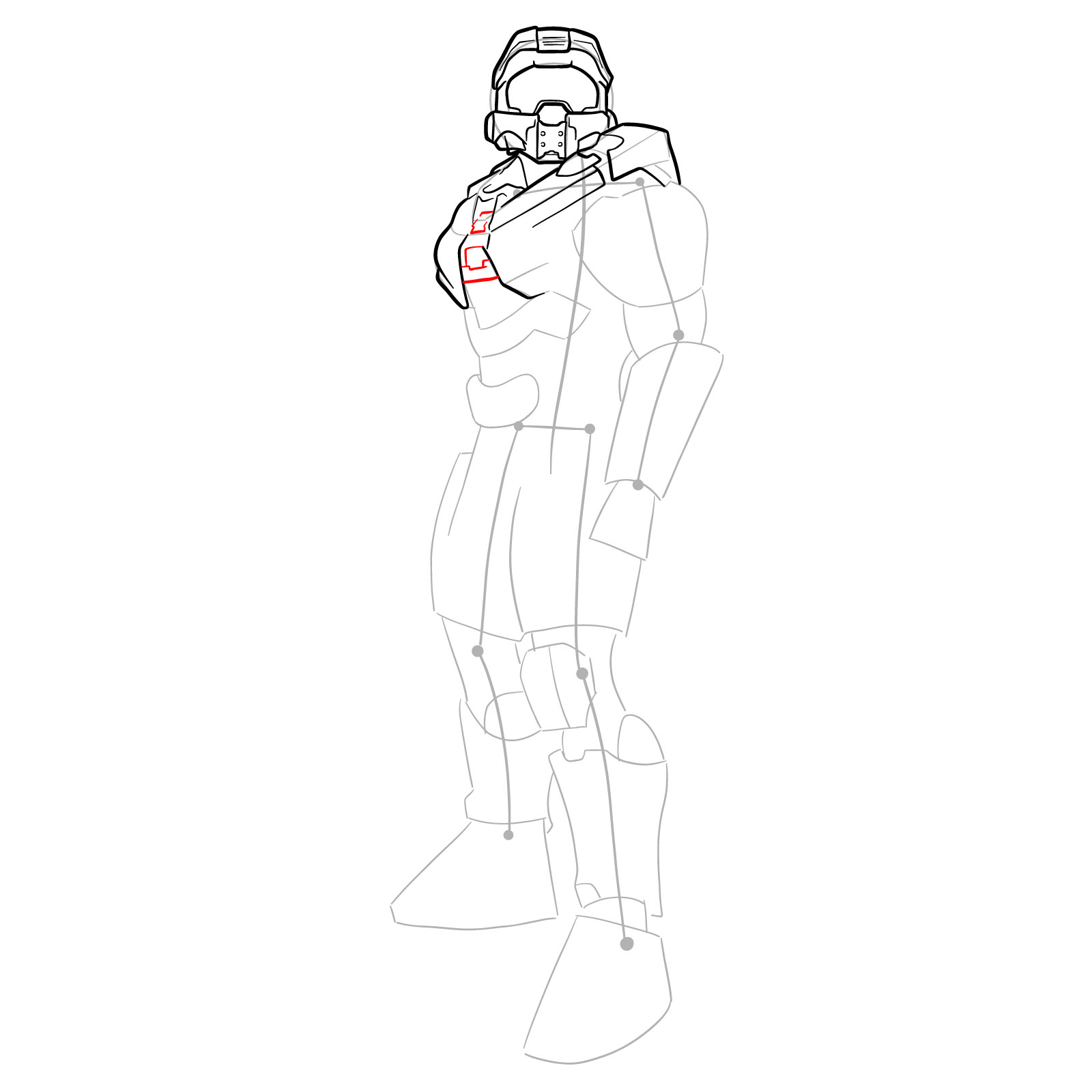 How to Draw Master Chief Petty Officer John-117 - step 15