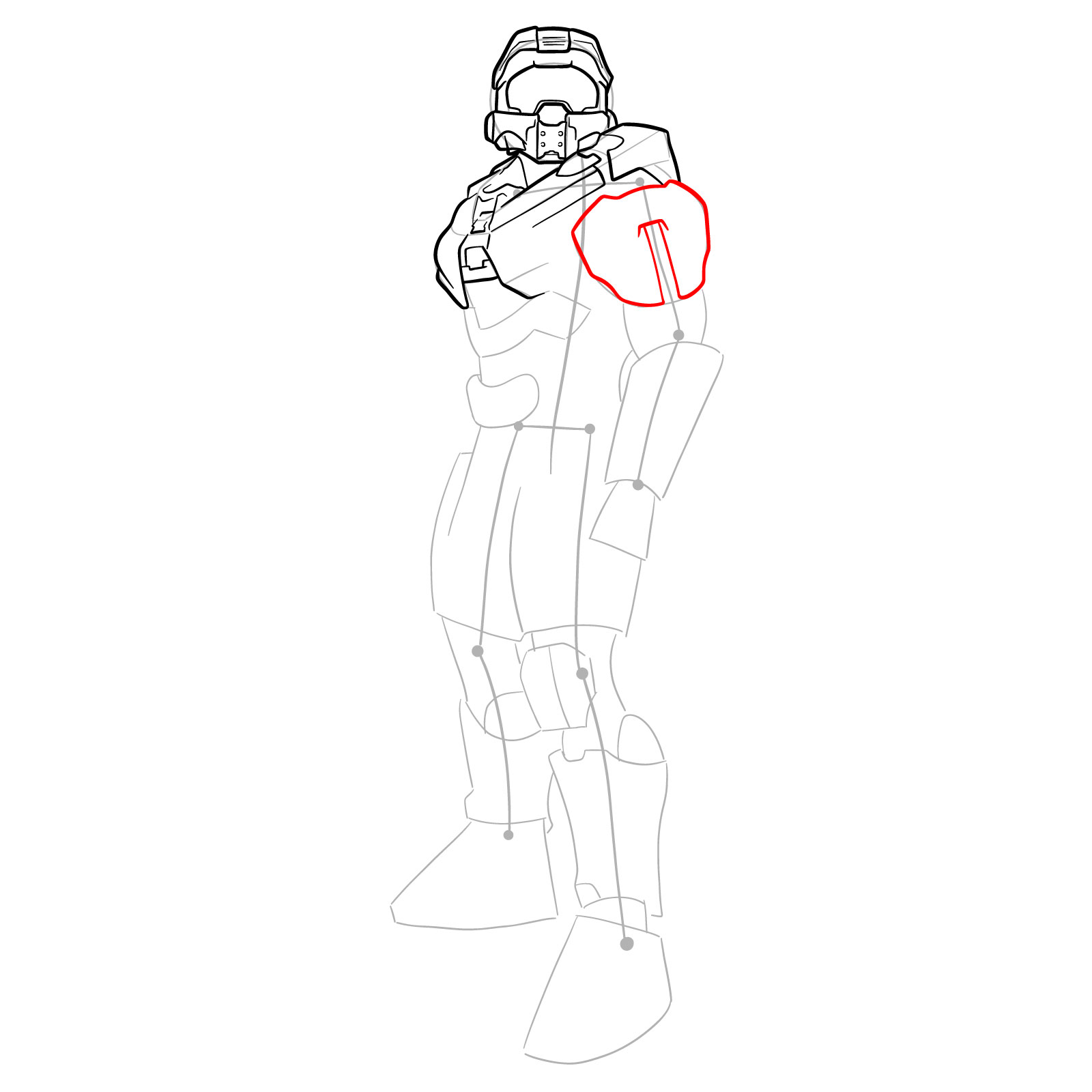 How to Draw Master Chief Petty Officer John-117 - step 16