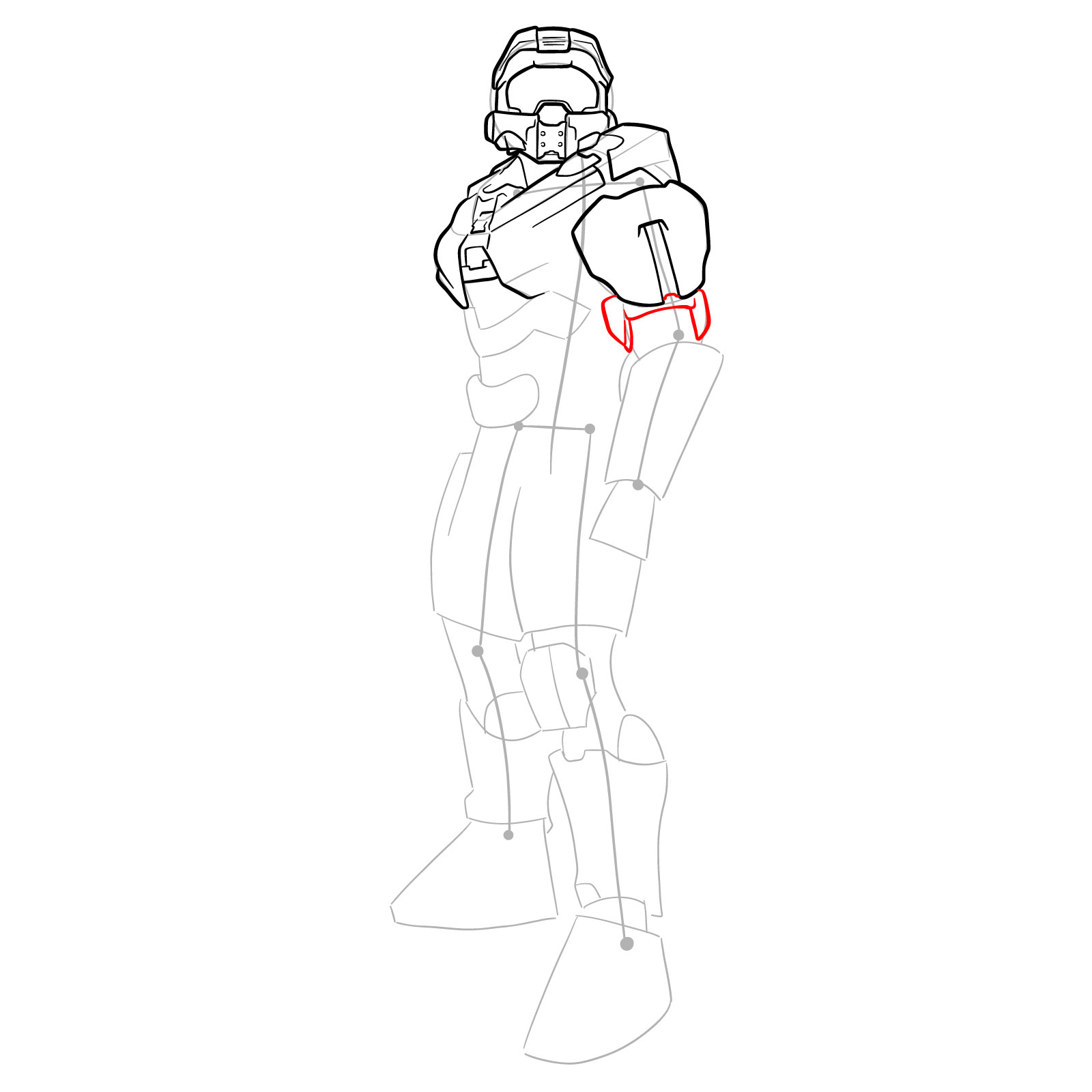 How to Draw Master Chief Petty Officer John-117 - step 17