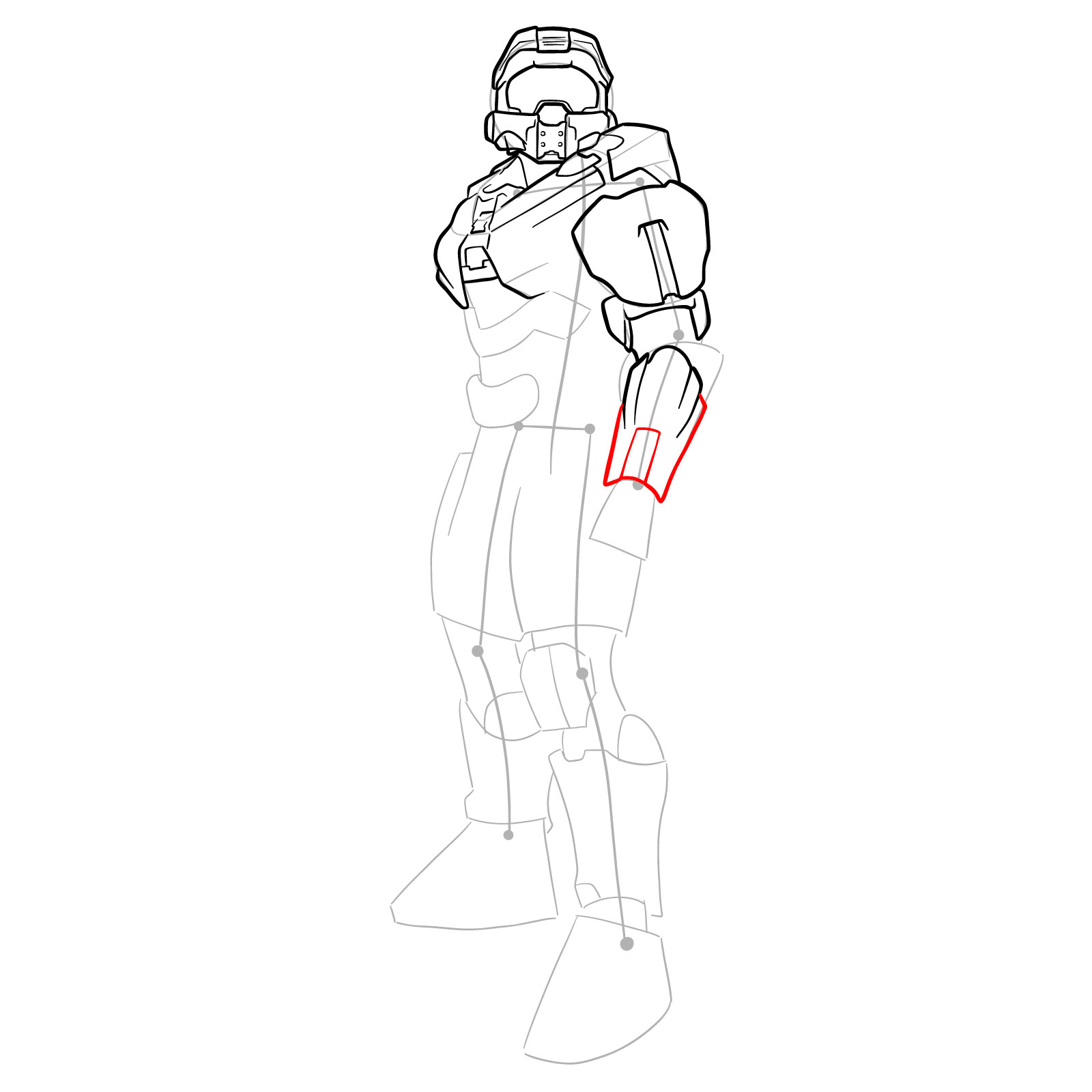 How to Draw Master Chief Petty Officer John-117 - step 19