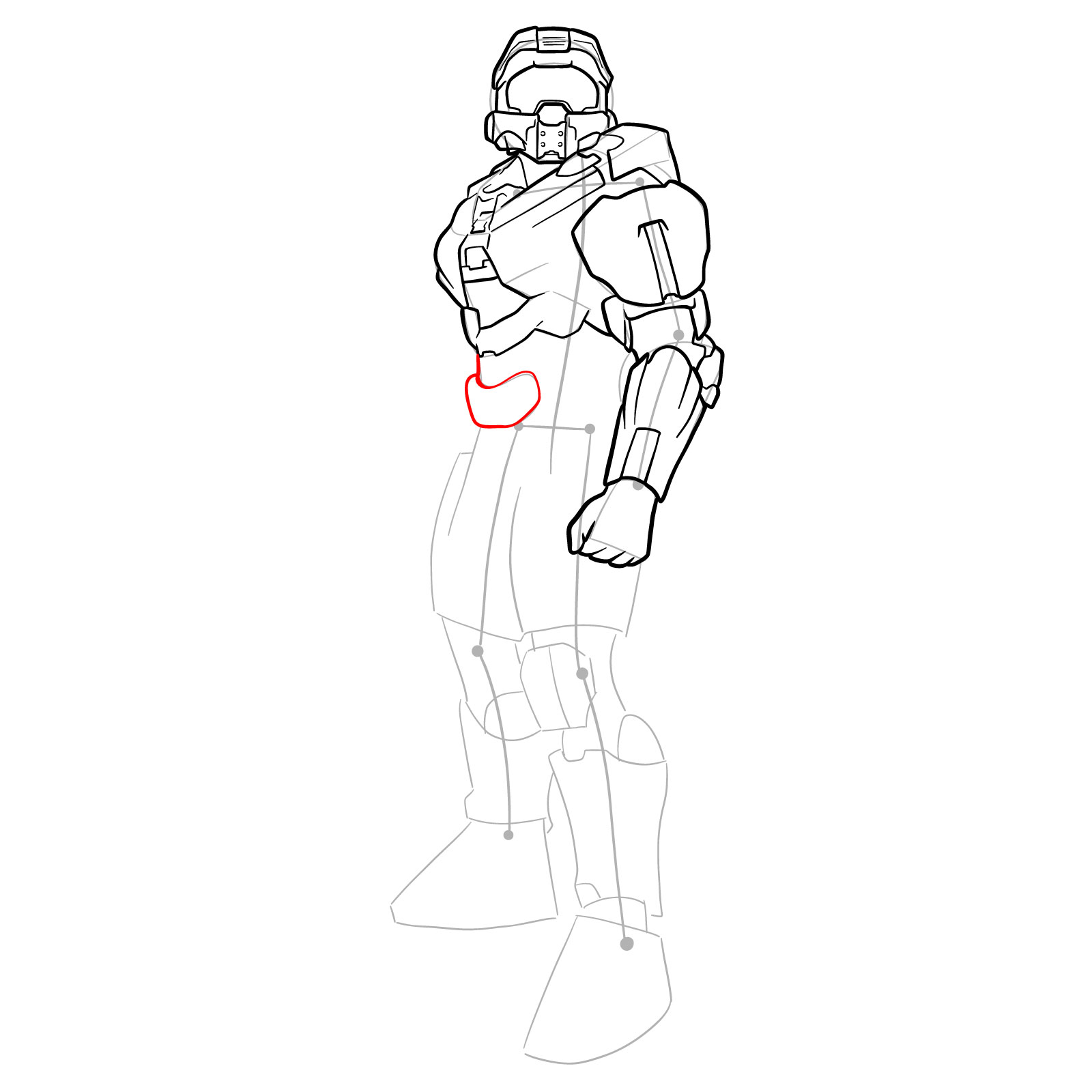 How to Draw Master Chief Petty Officer John-117 - step 22