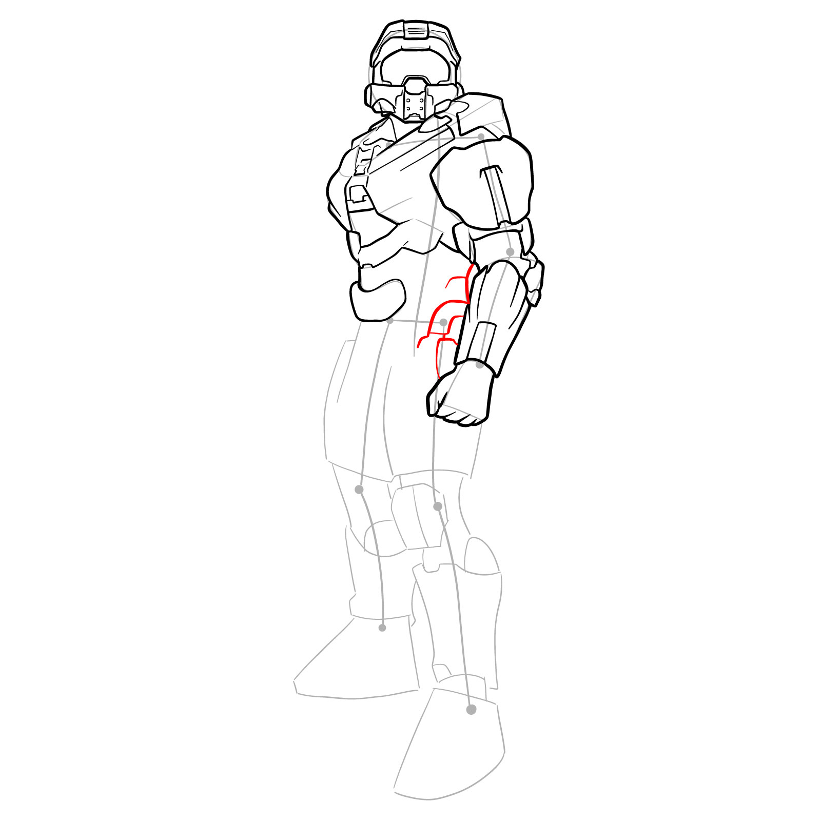 How to Draw Master Chief Petty Officer John-117 - step 23