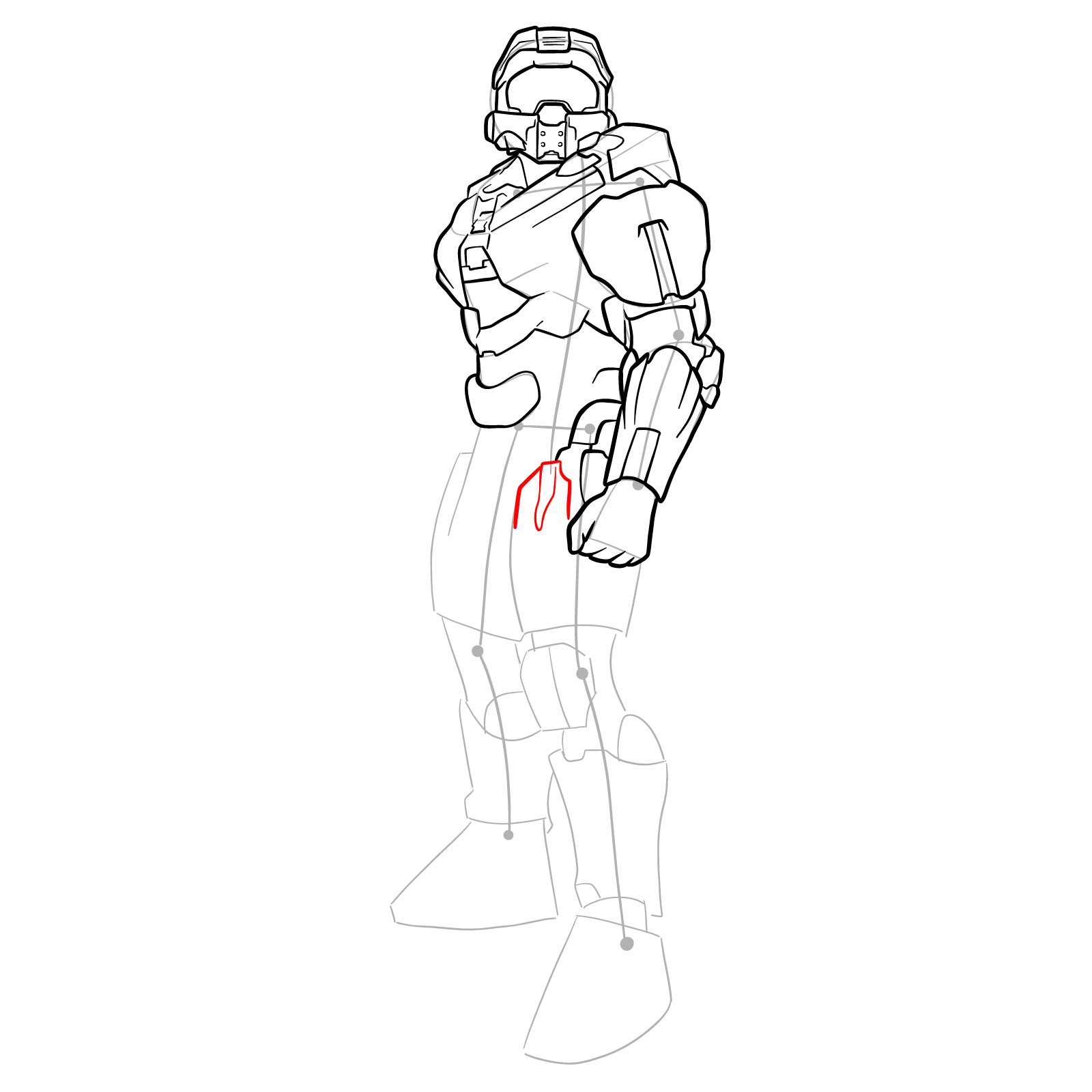 How to Draw Master Chief Petty Officer John-117 - step 24