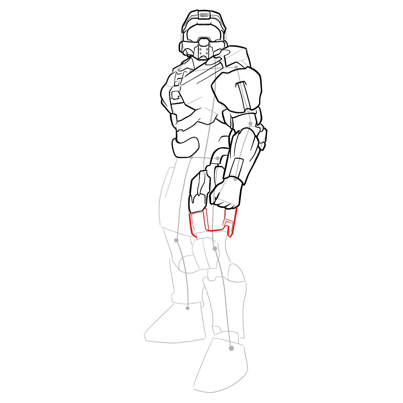 How to Draw Master Chief Petty Officer John-117 - step 26