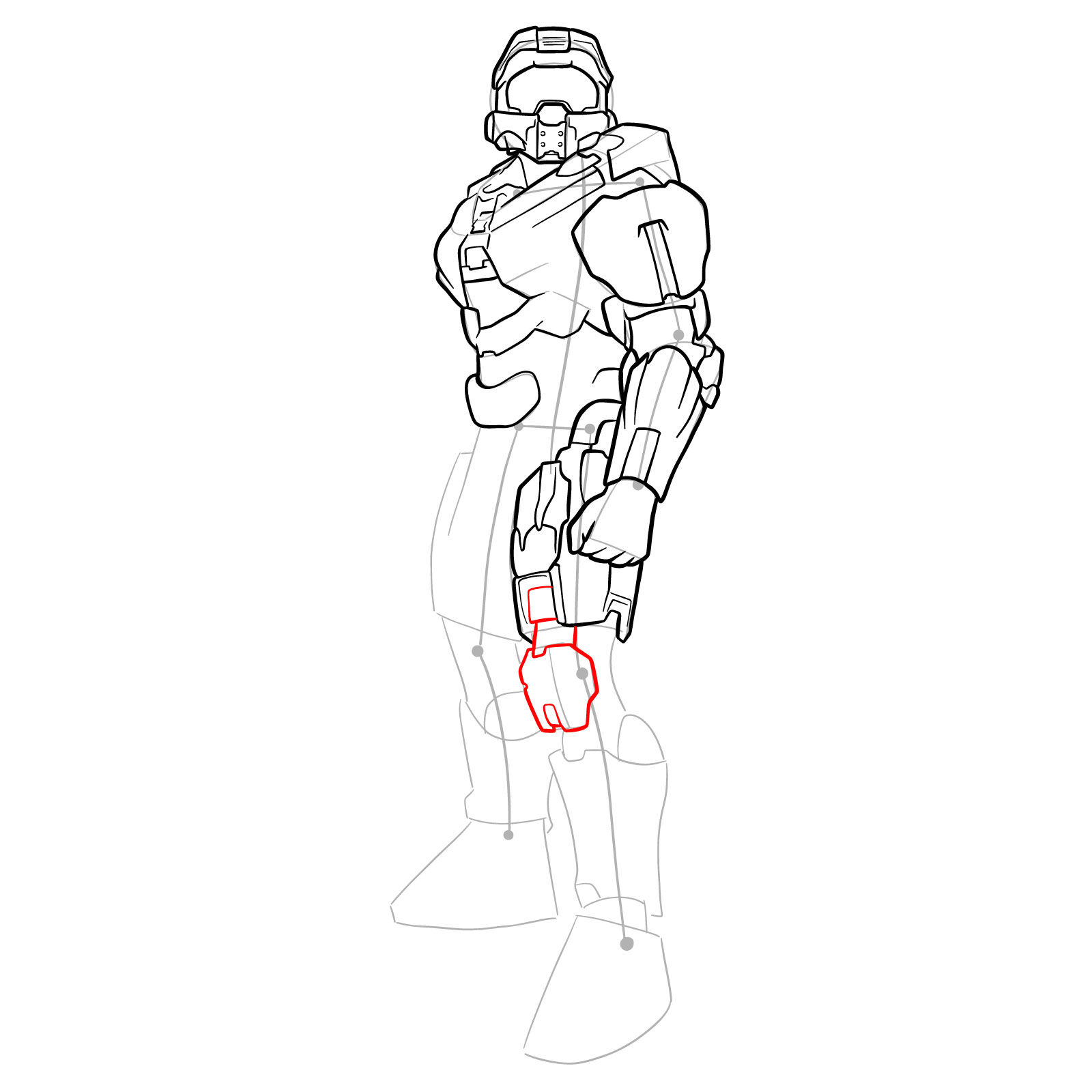 How to Draw Master Chief Petty Officer John-117 - step 27