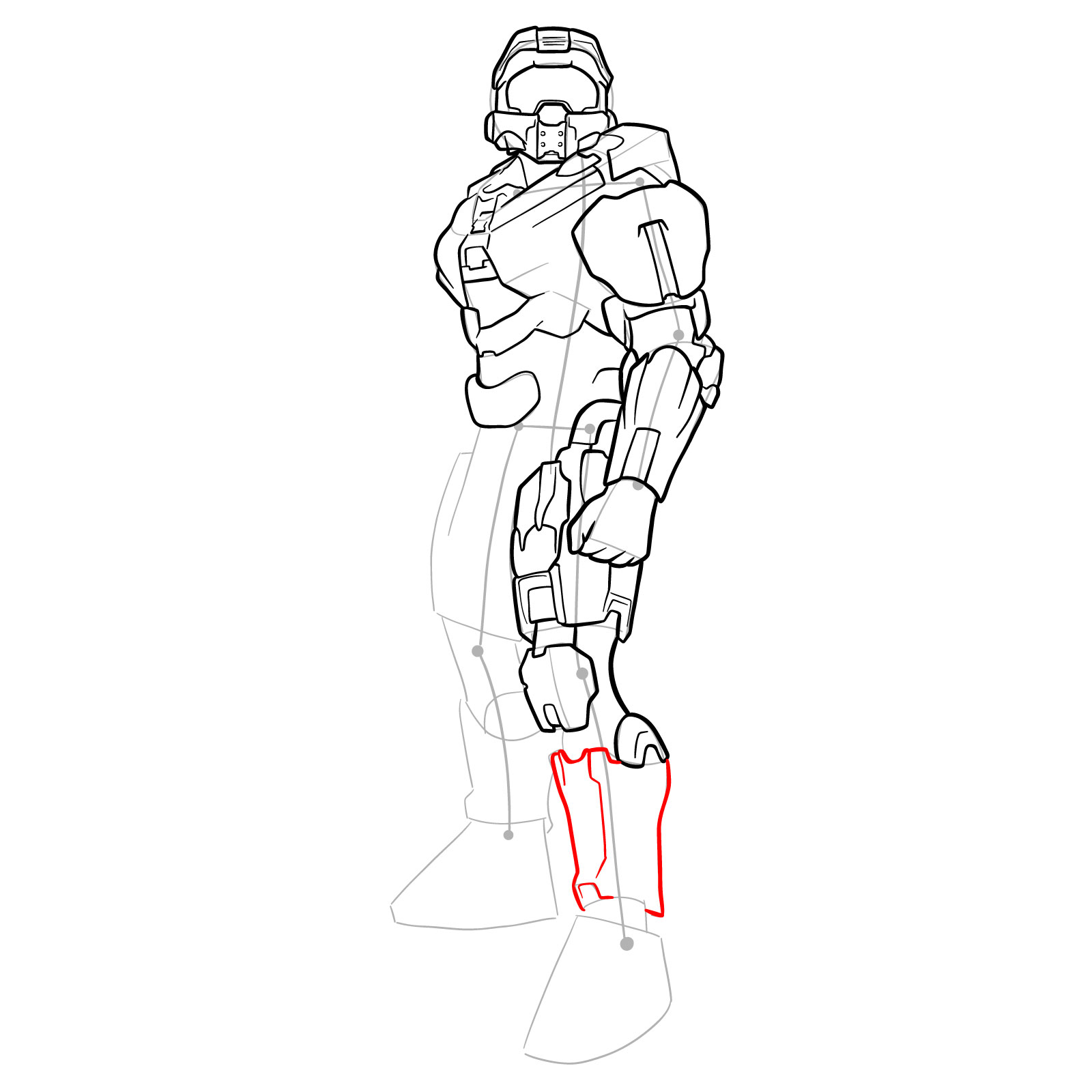 How to Draw Master Chief Petty Officer John-117 - step 29