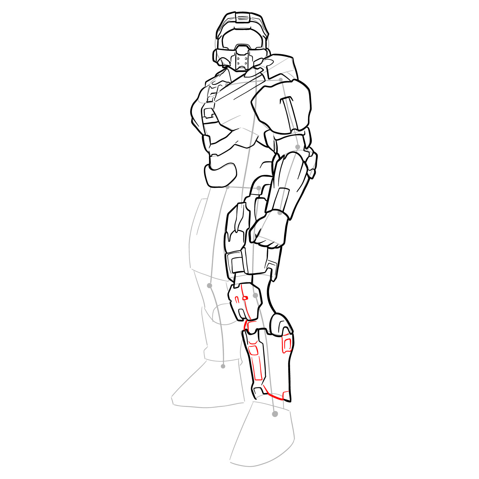 How to Draw Master Chief Petty Officer John-117 - step 30