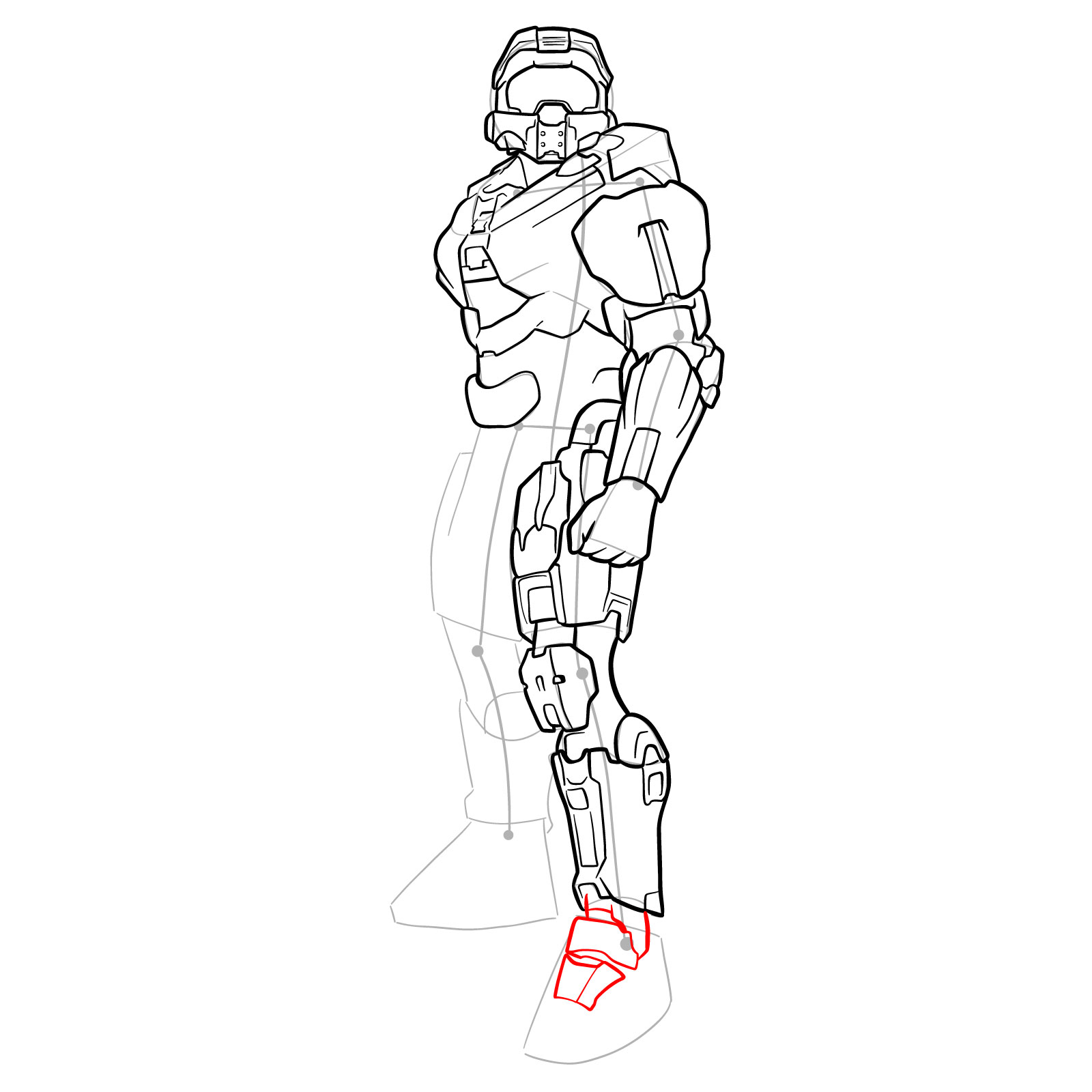 How to Draw Master Chief Petty Officer John-117 - step 31